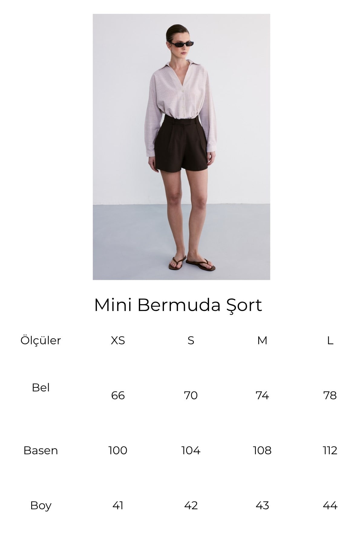Mini Bermuda Şort Acı Kahve