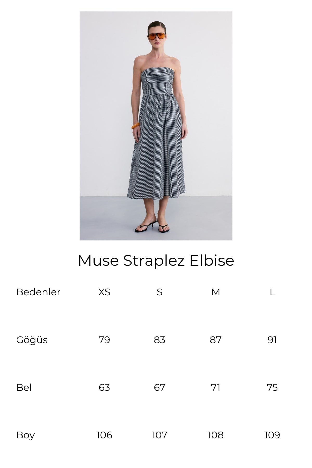 Muse Straplez Elbise Siyah