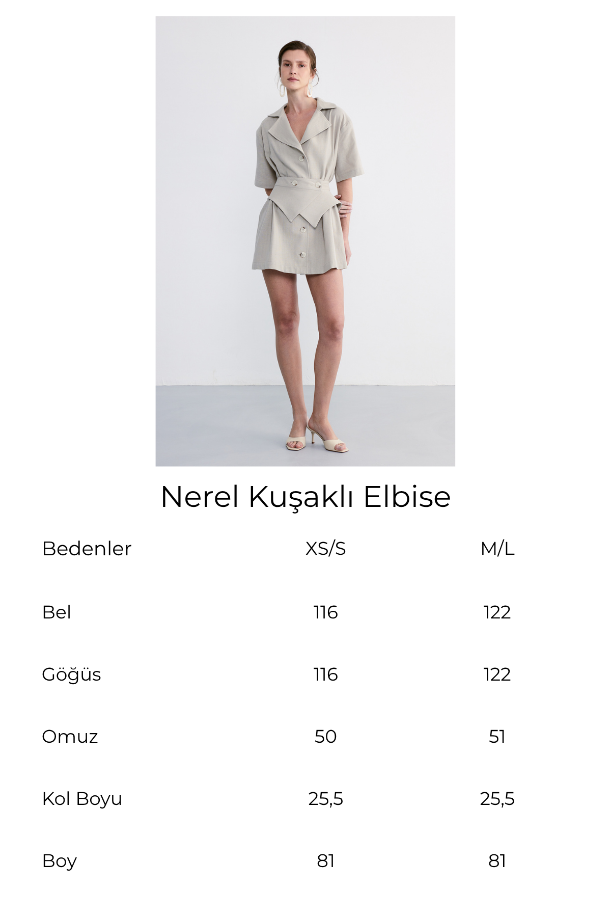 Nerel Kuşaklı Elbise Haki