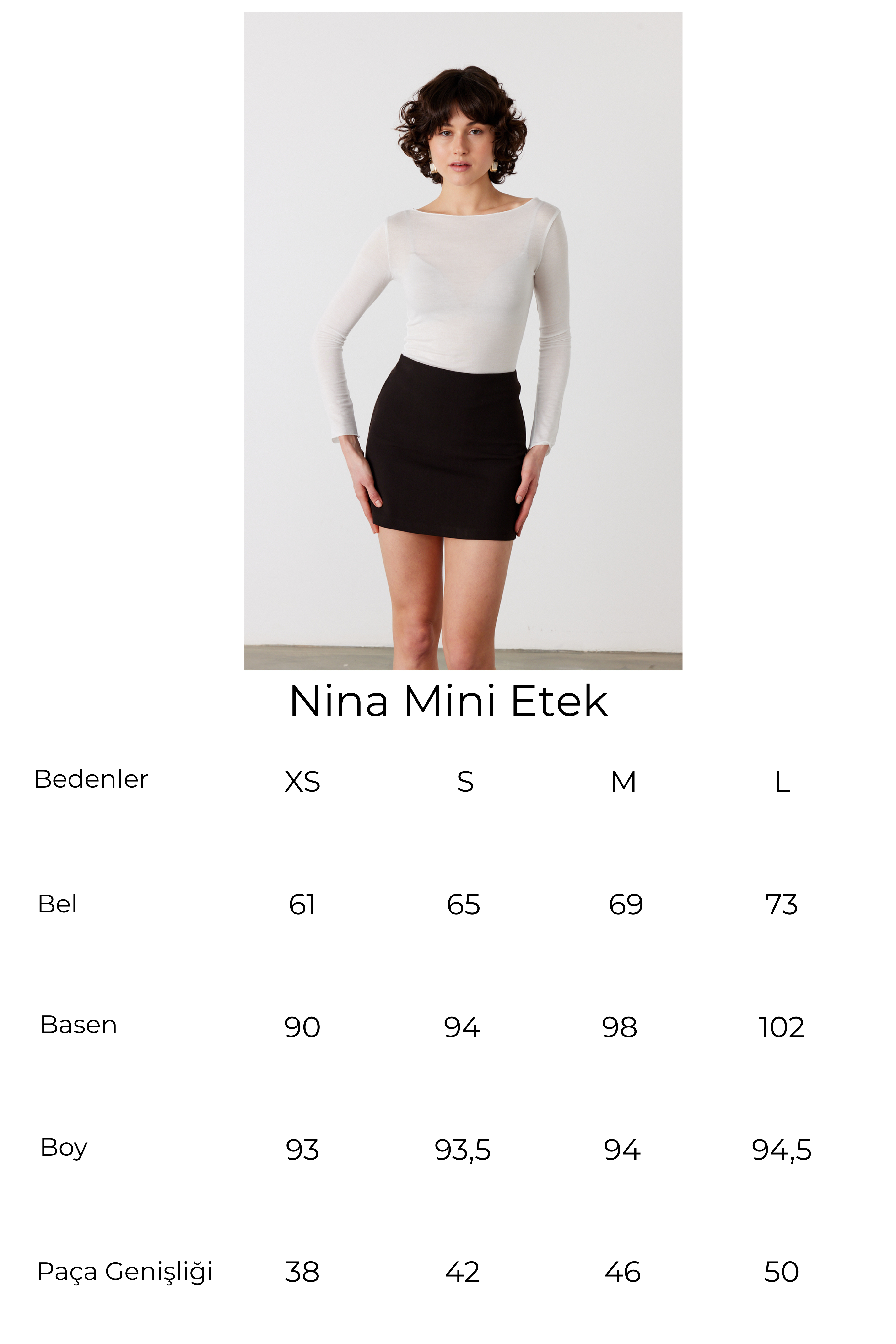 Nina Mini Etek Siyah