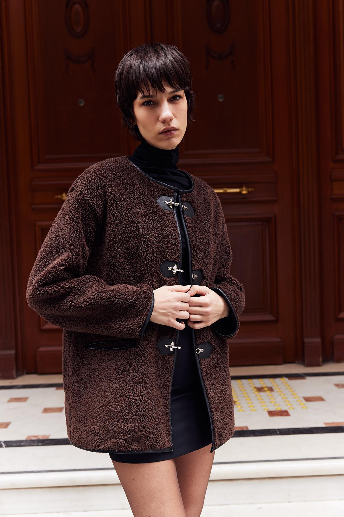 Noir Toggle Ceket Acı Kahve