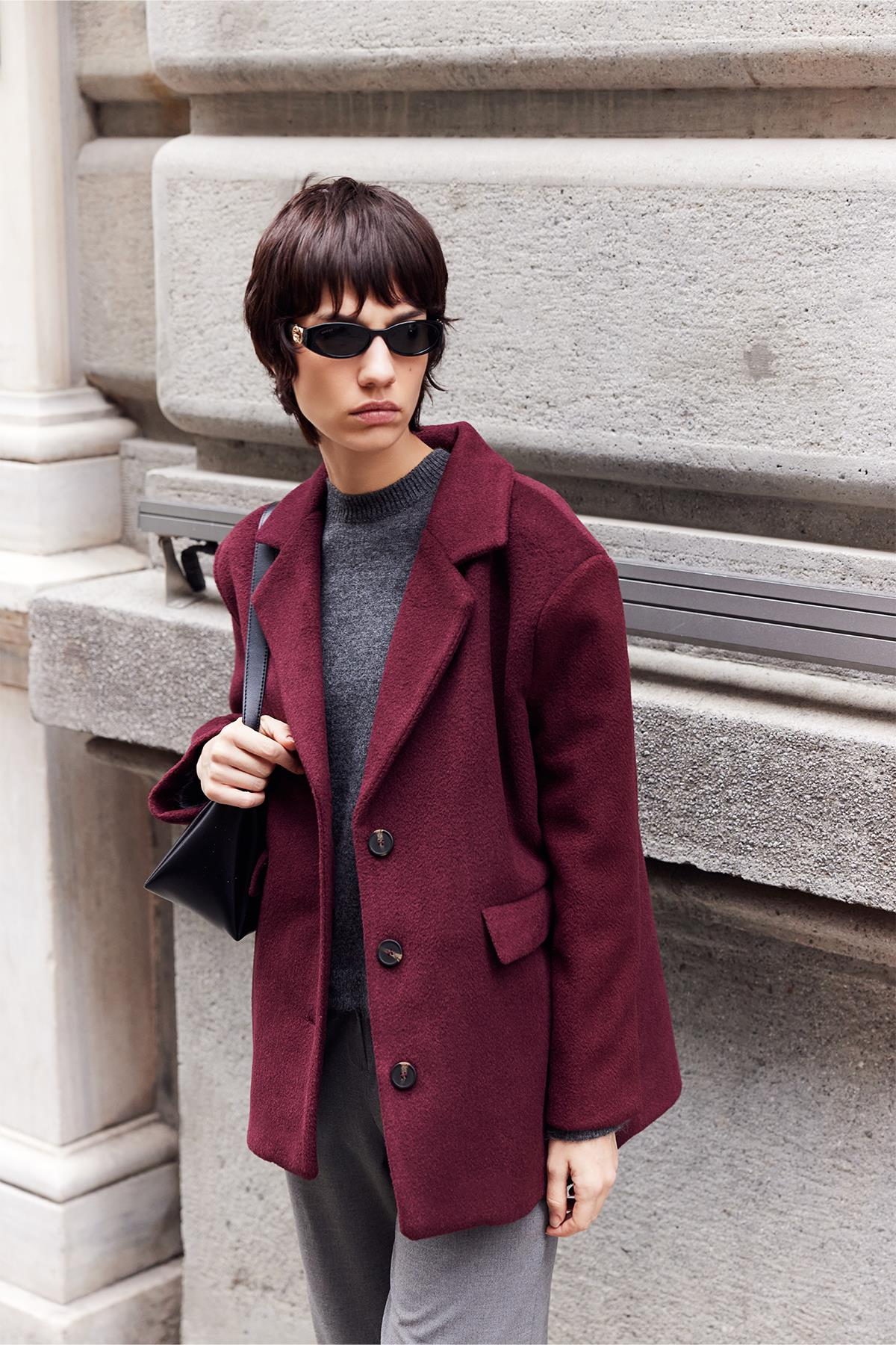 Nora Kaşe Blazer Mürdüm