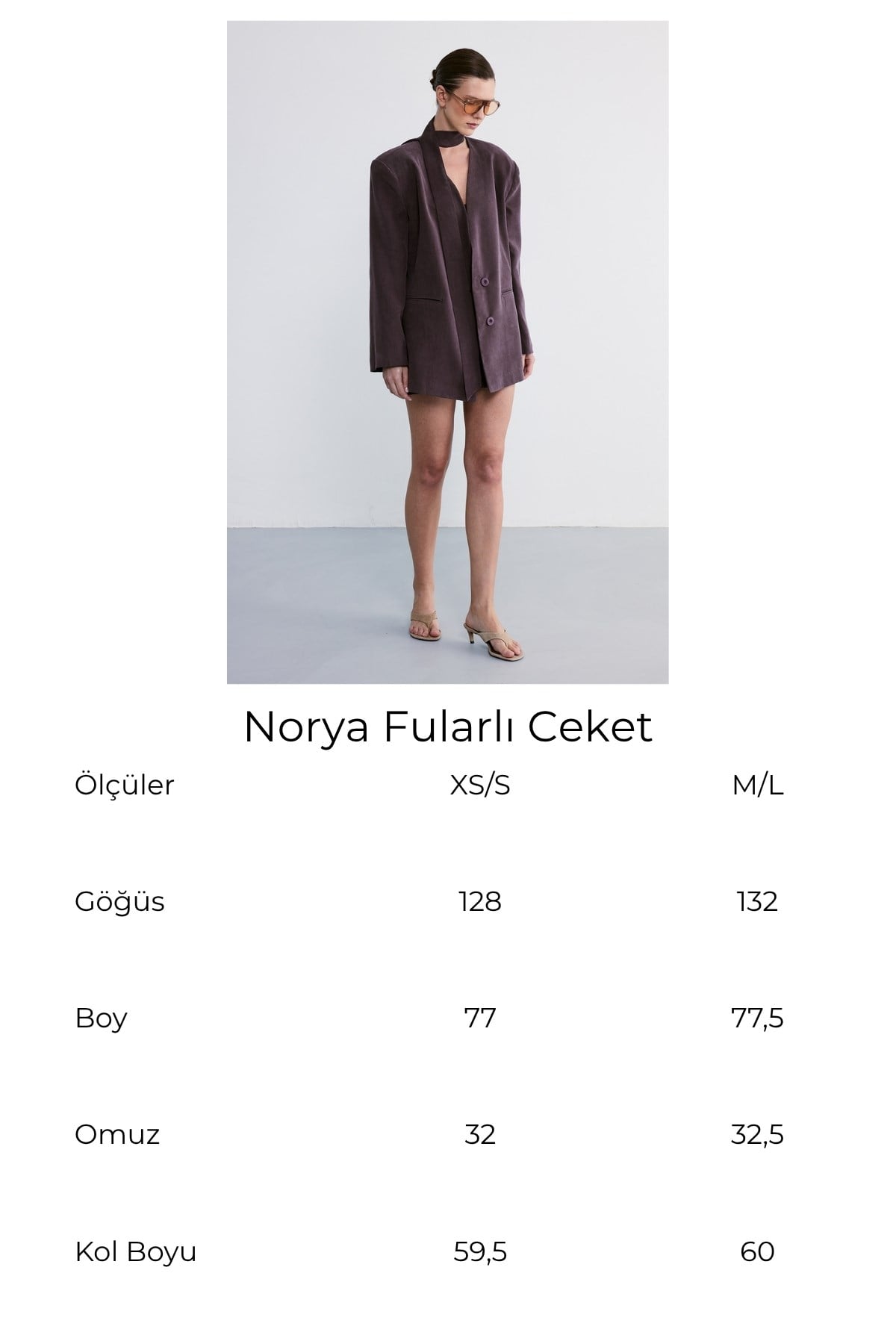 Norya Fularlı Ceket Acı Kahve