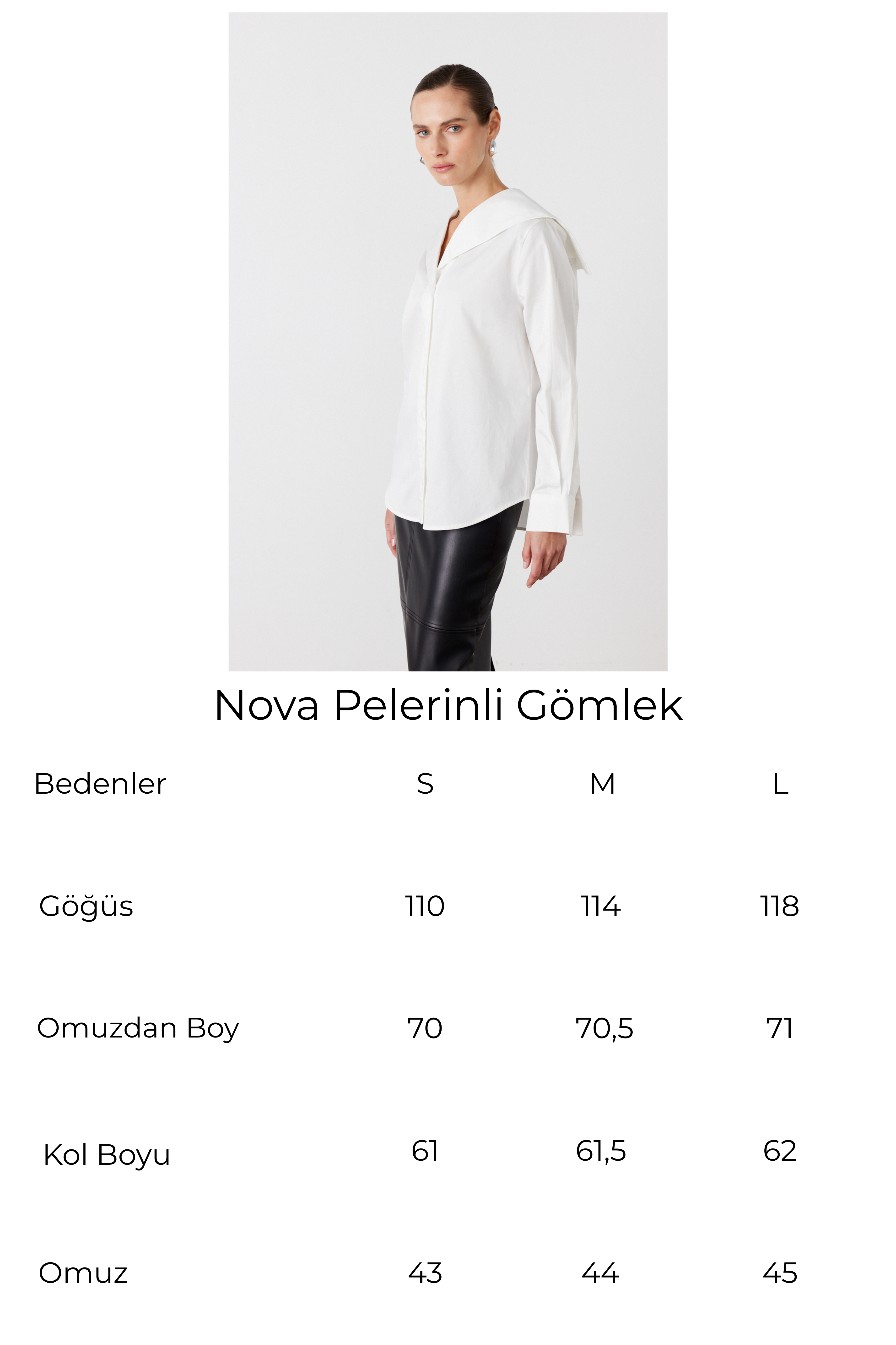 Nova Pelerinli Gömlek Ekru