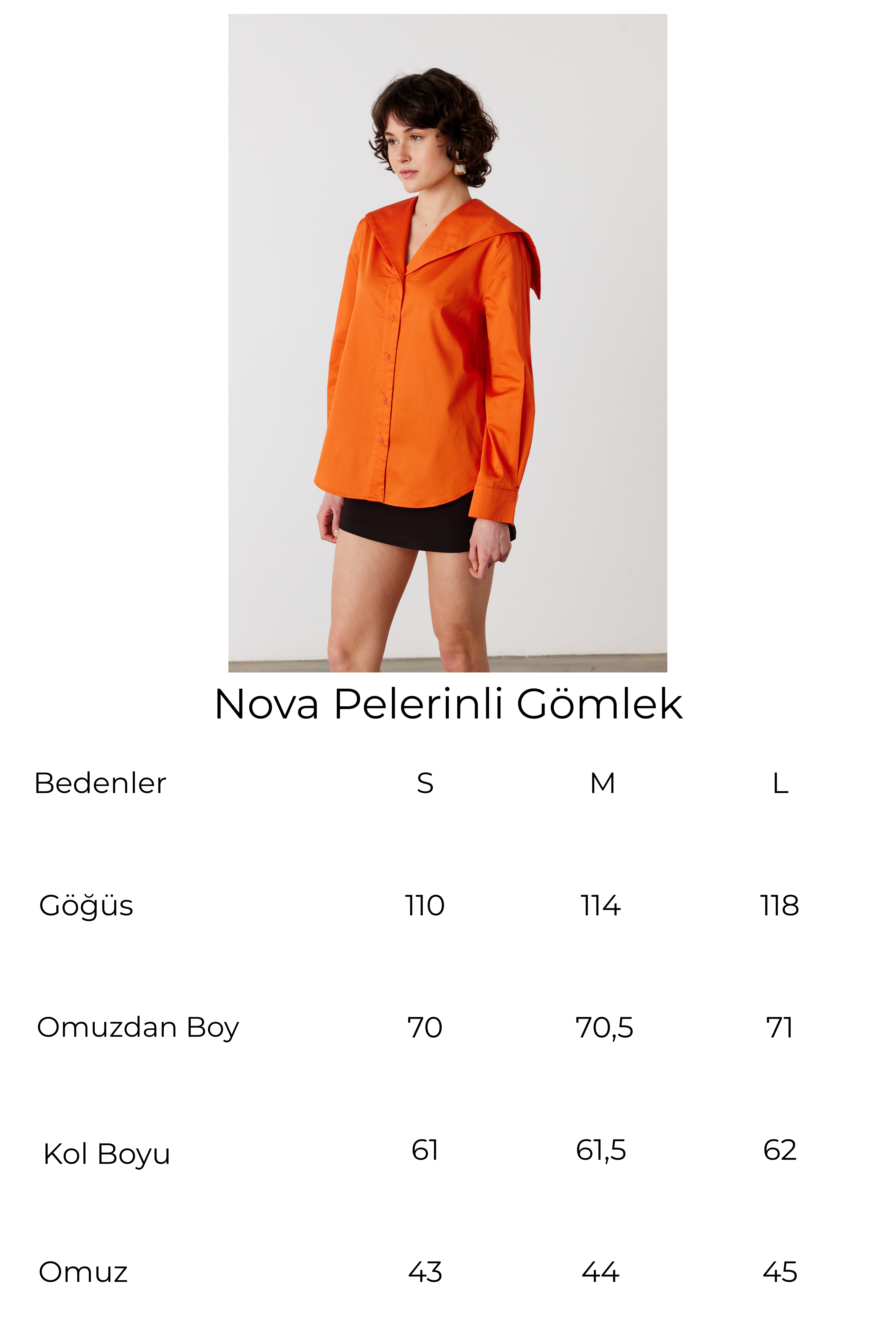 Nova Pelerinli Gömlek Turuncu