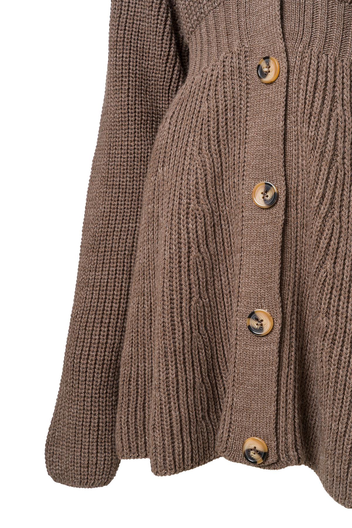 Önden Düğmeli Triko Elbise Vizon