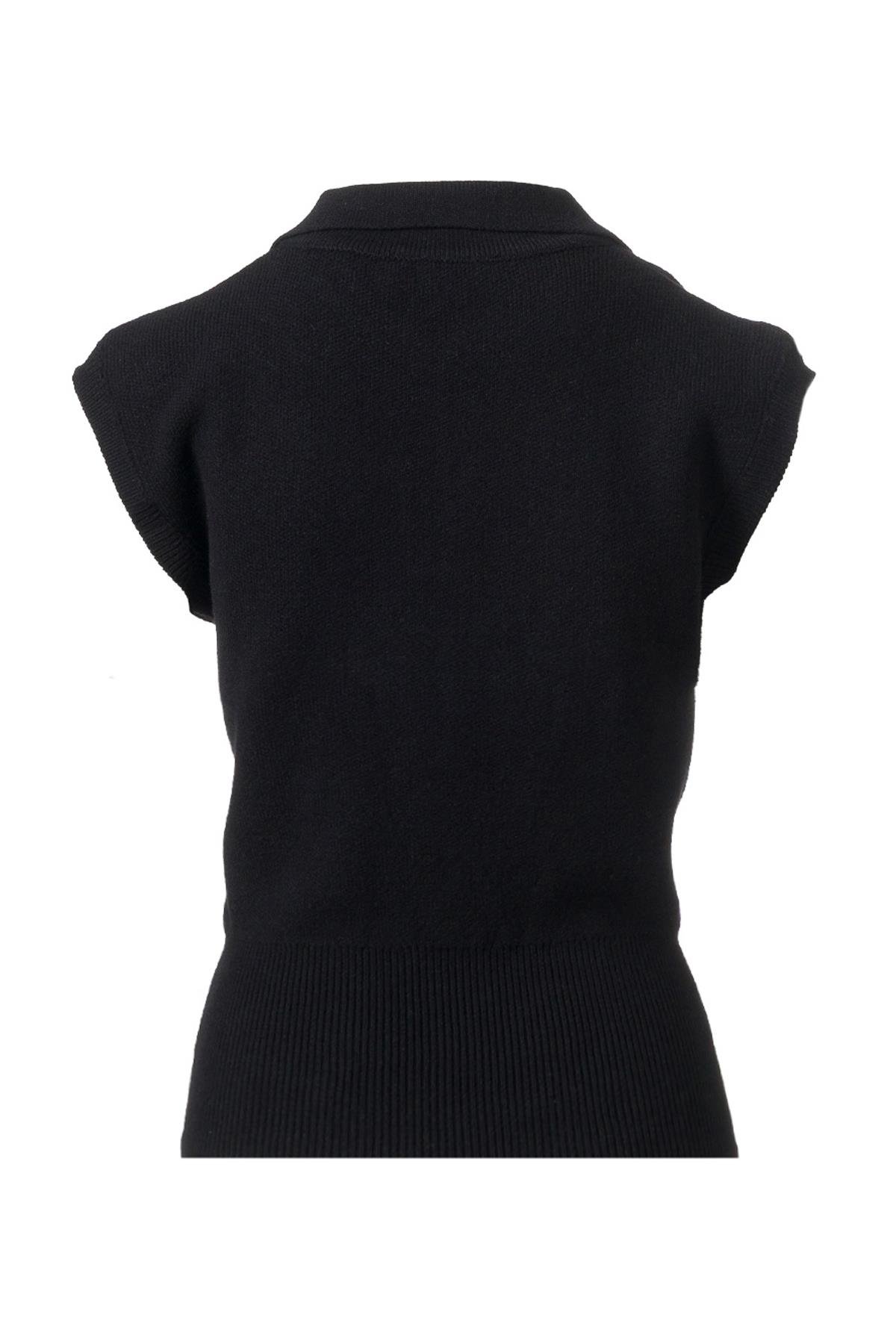 Polo Yaka Süveter Siyah