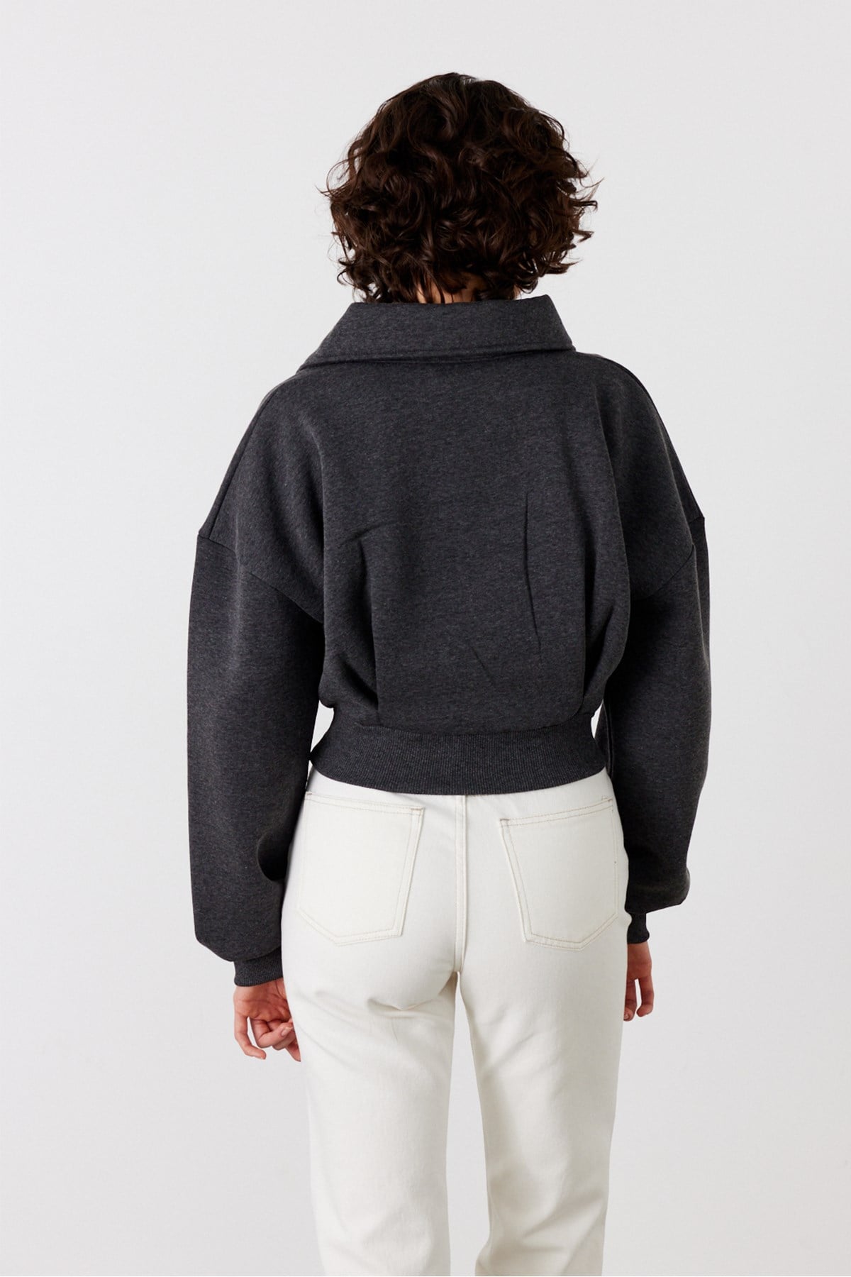 Pulse Crop Sweatshirt Antrasit