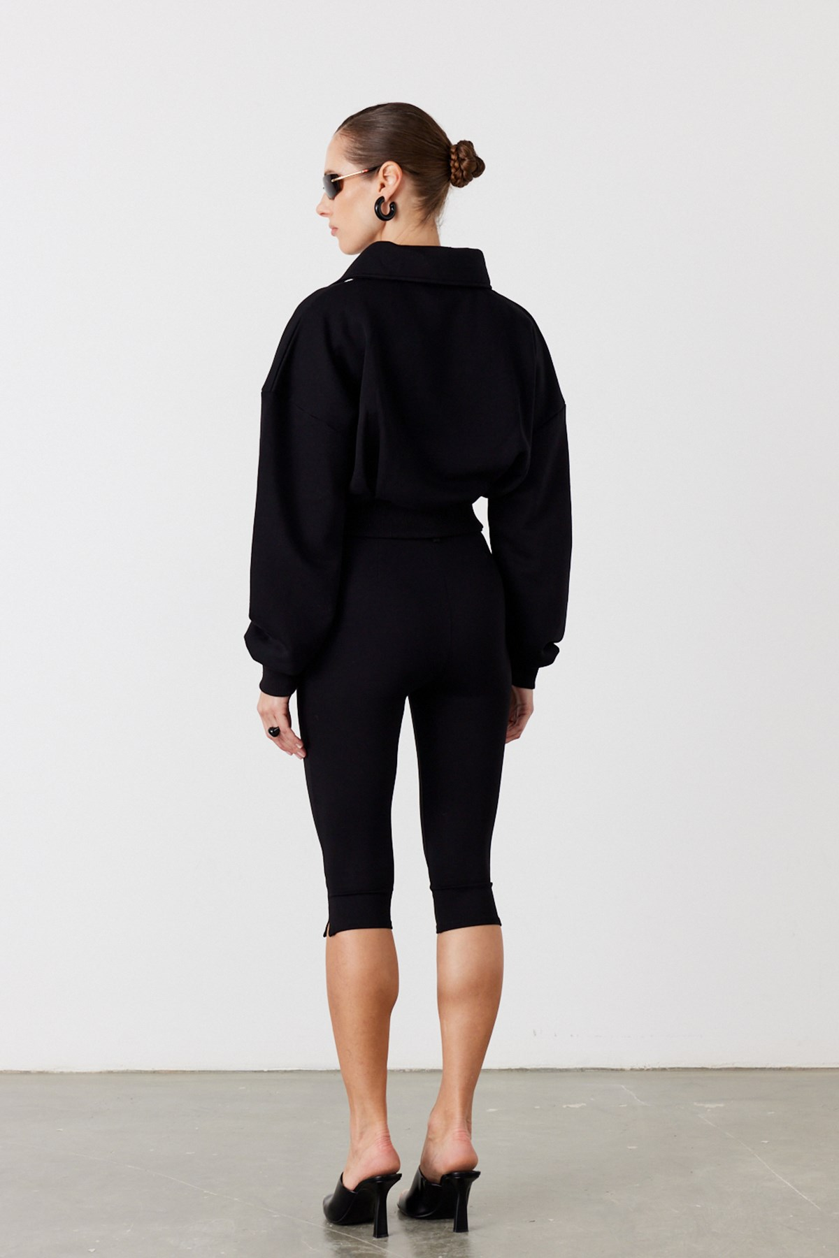 Pulse Crop Sweatshirt Siyah