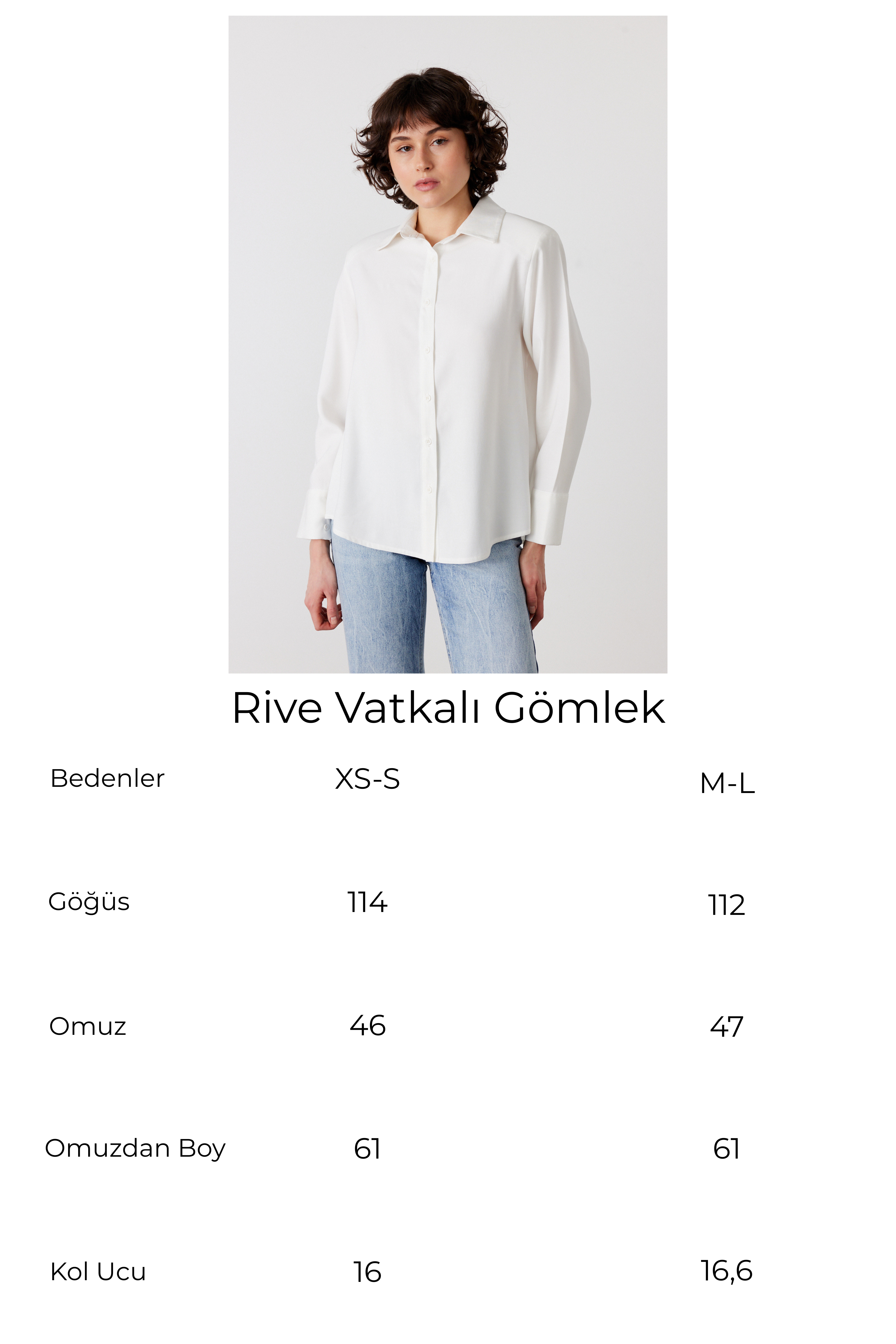 Rive Vatkalı Gömlek Beyaz