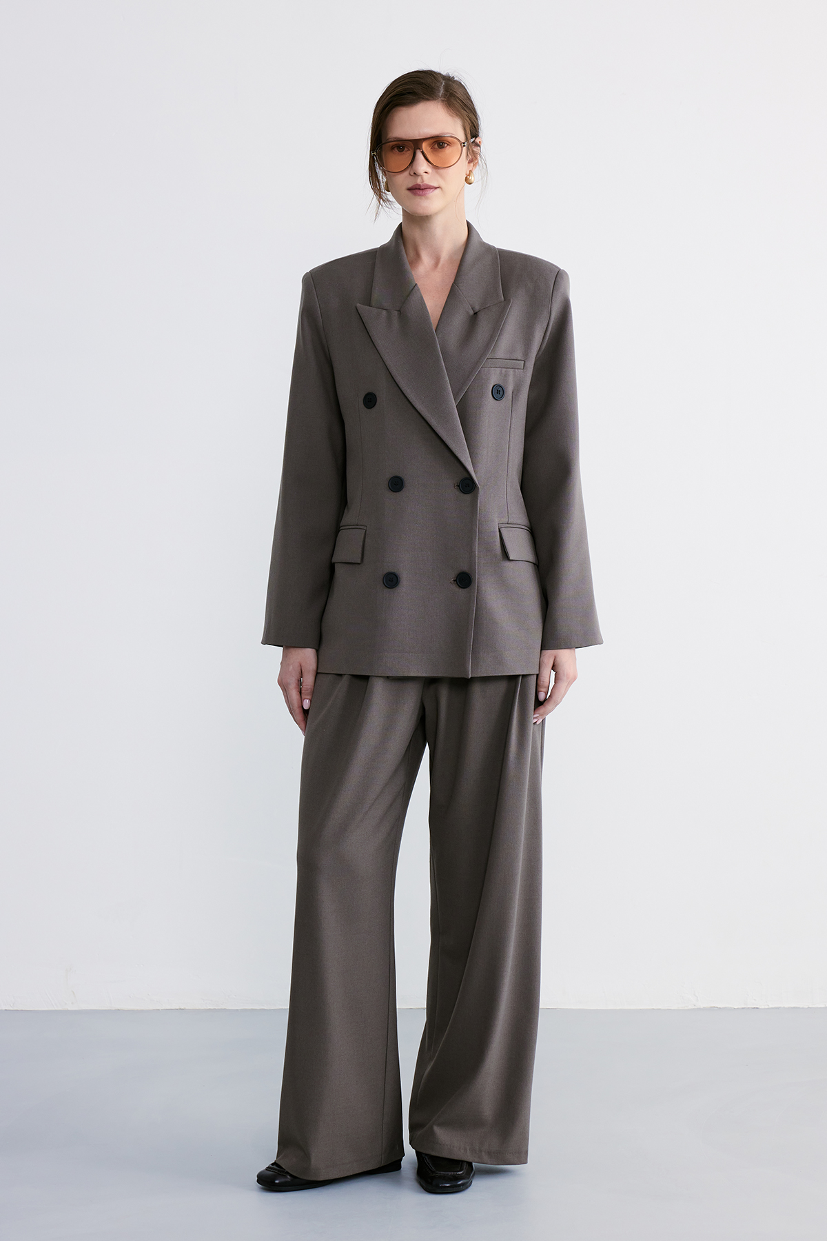 Rufe Kruvaze Oversize Blazer Vizon