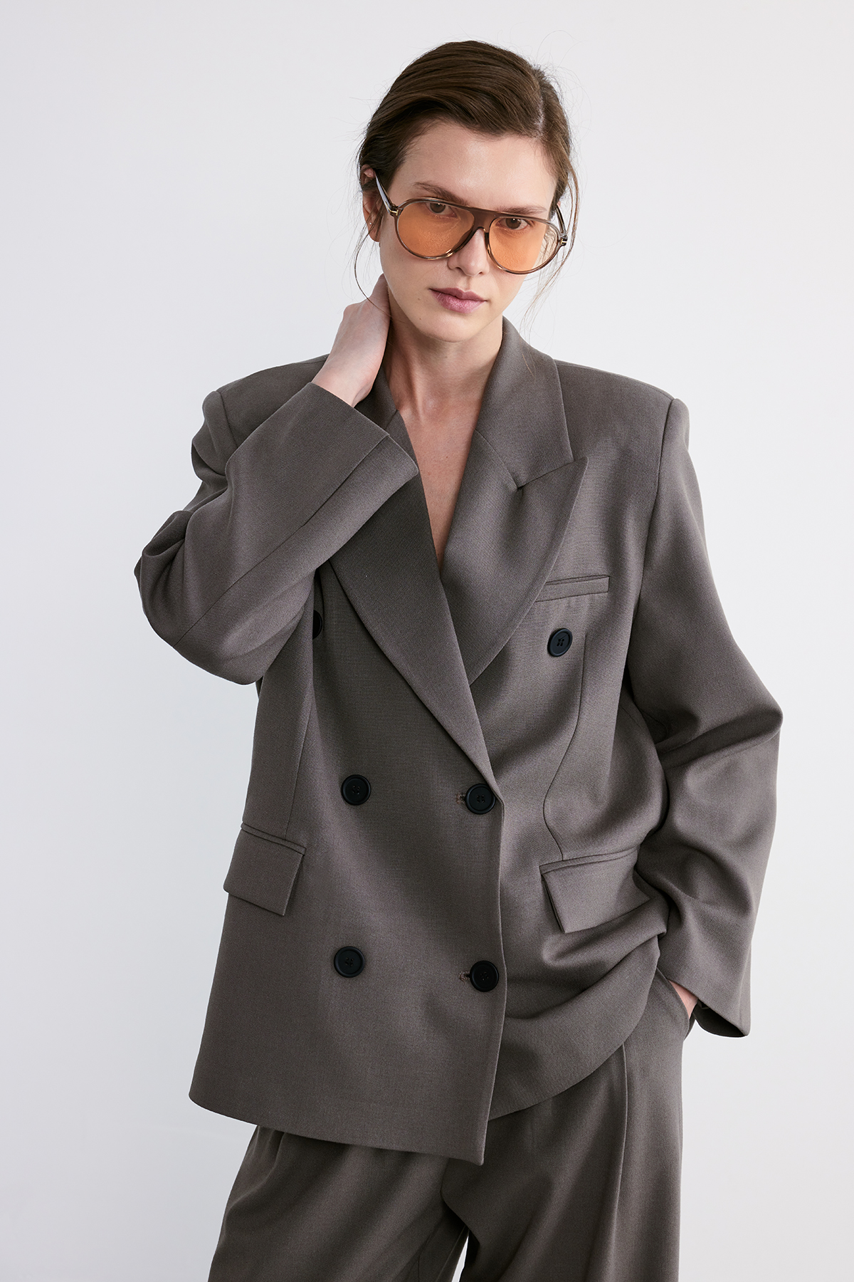 Rufe Kruvaze Oversize Blazer Vizon