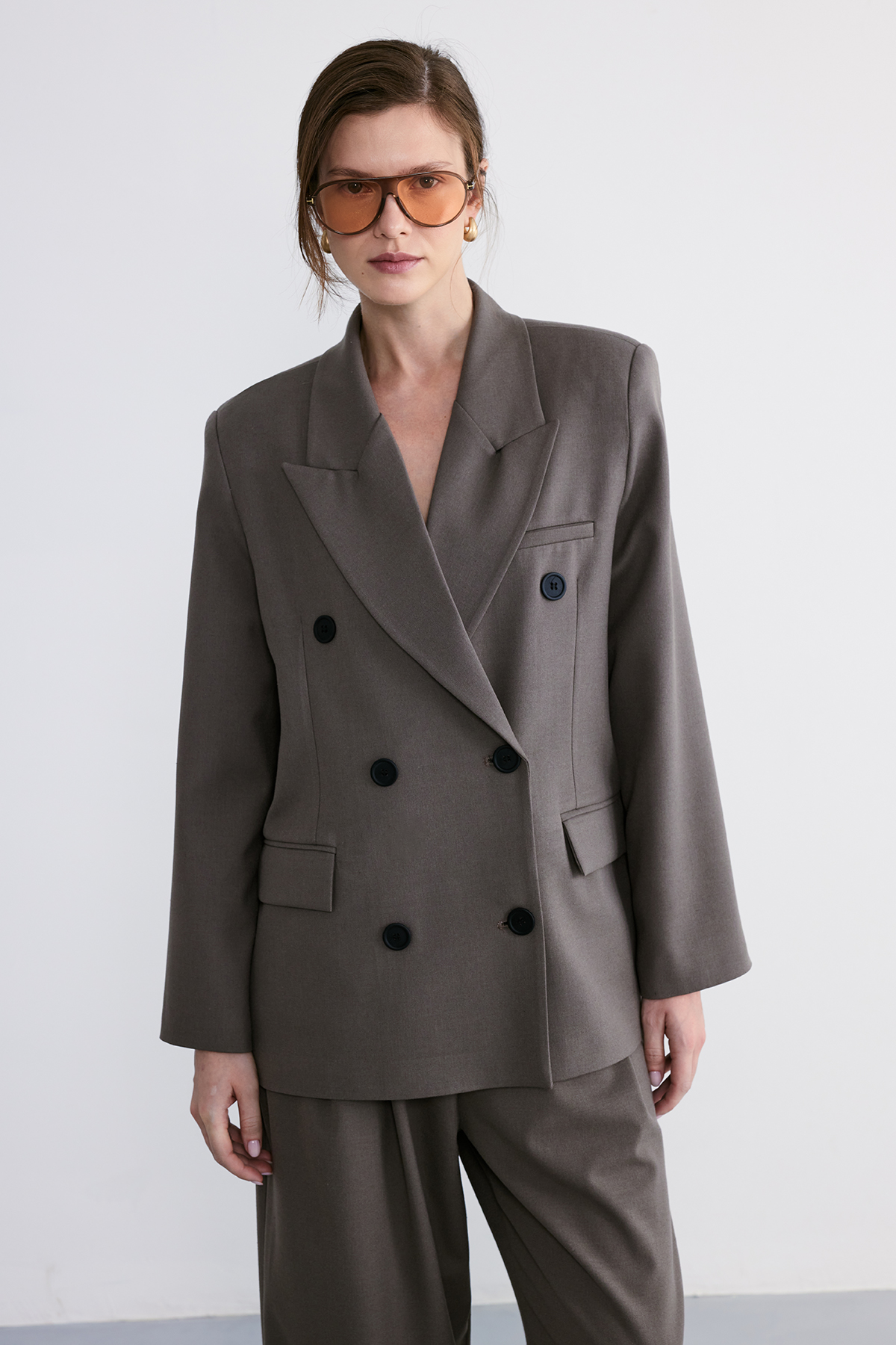 Rufe Kruvaze Oversize Blazer Vizon