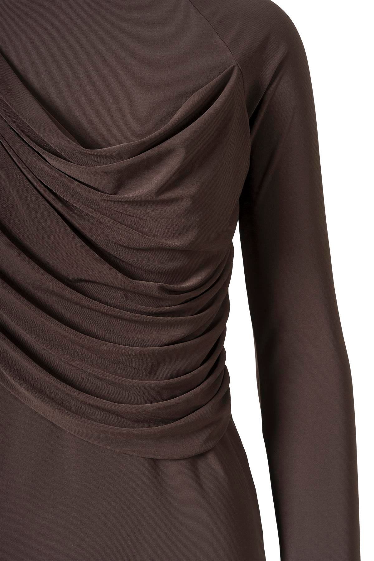 Şal Detaylı Bluz Acı Kahve