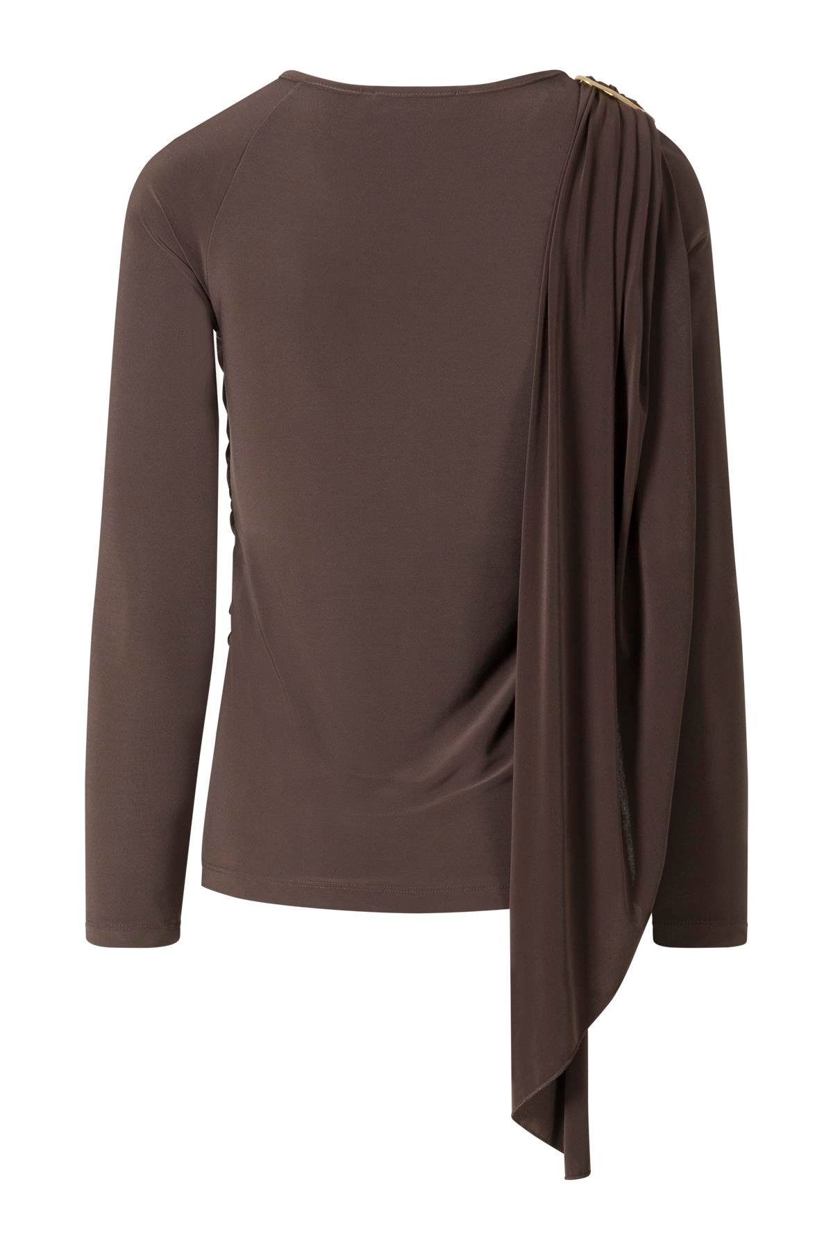 Şal Detaylı Bluz Acı Kahve