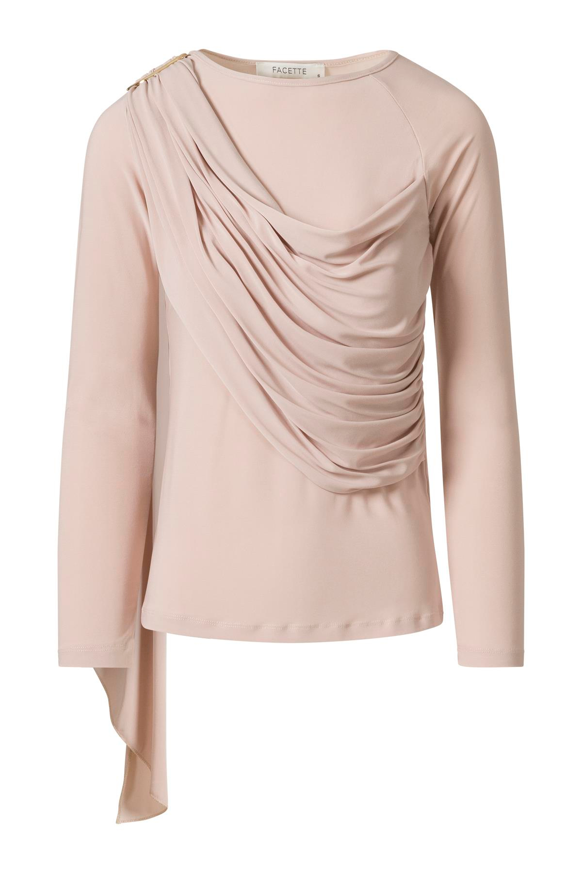 Şal Detaylı Bluz Bej