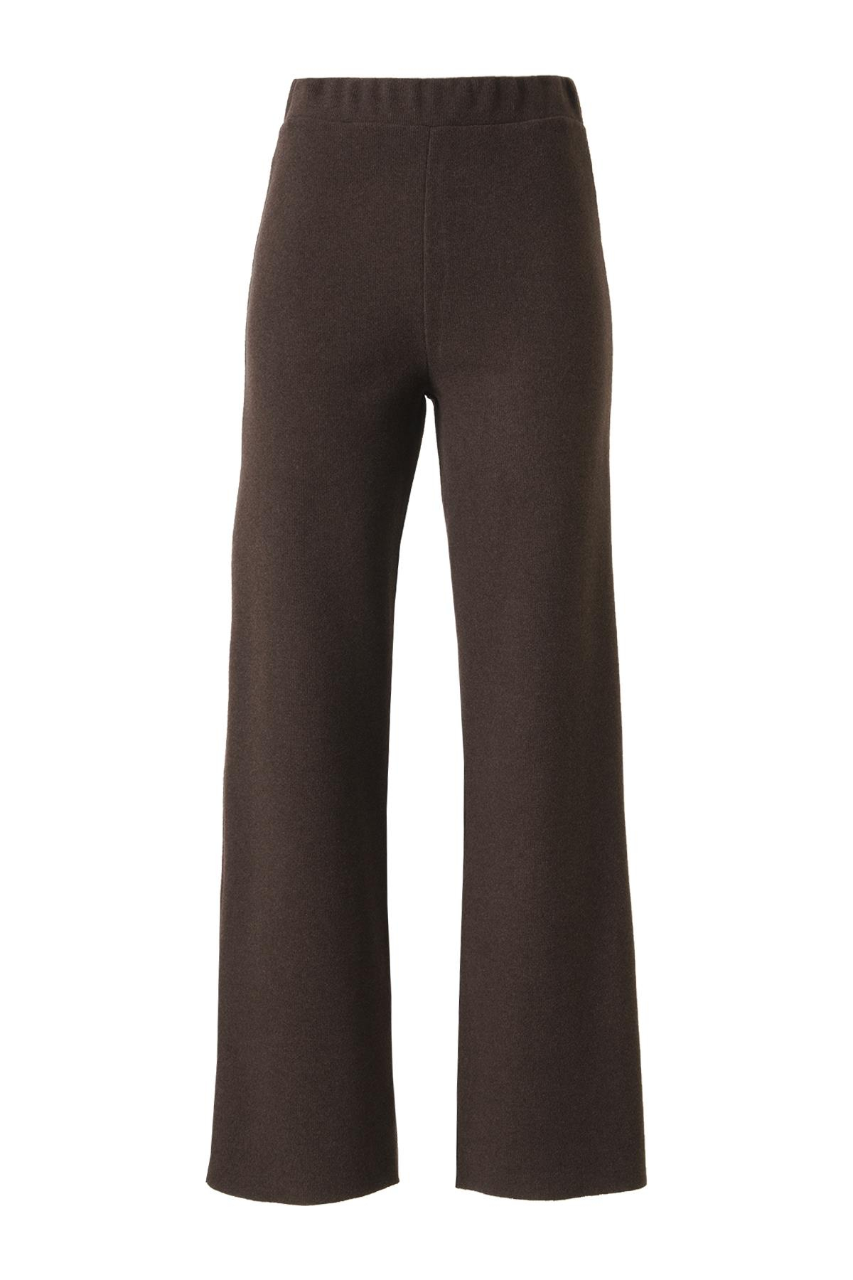 Şardonlu Kolsuz Bluz Pantolon Takıım Acı Kahve