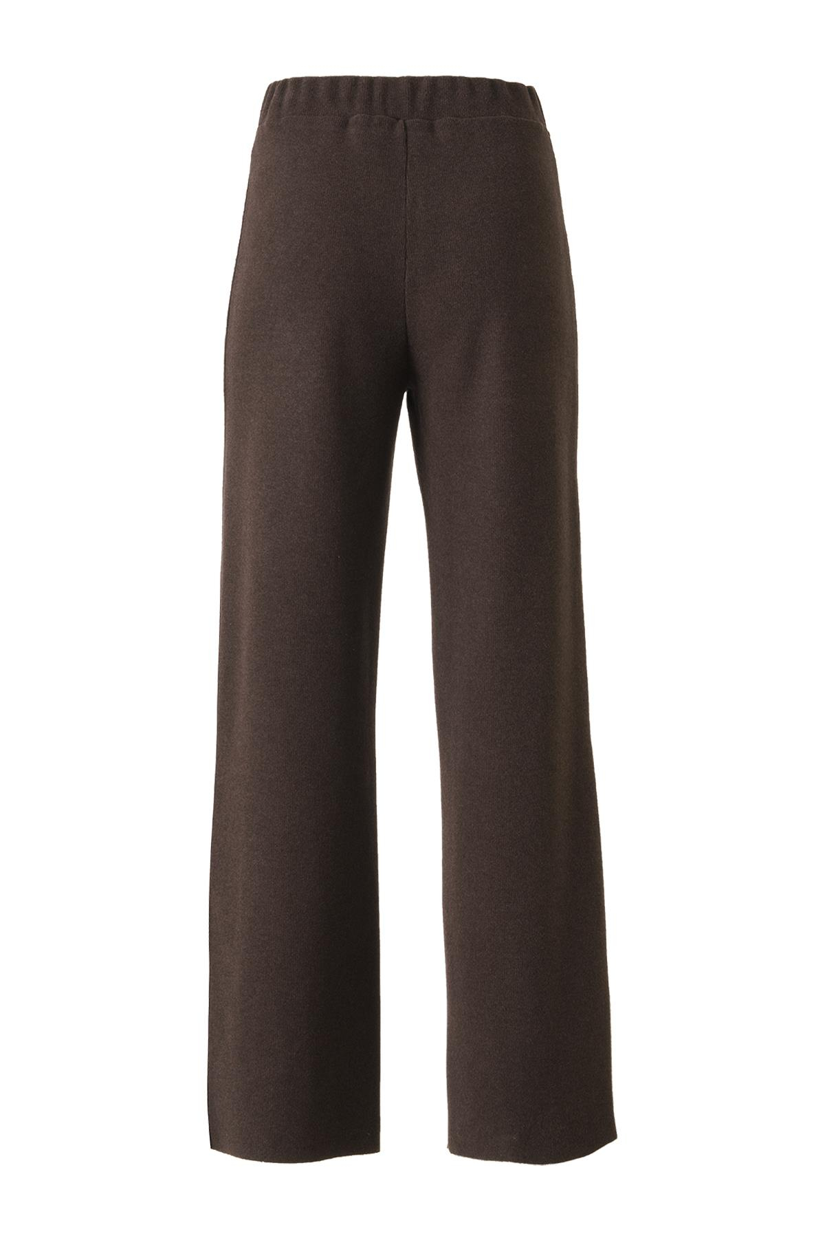 Şardonlu Kolsuz Bluz Pantolon Takıım Acı Kahve