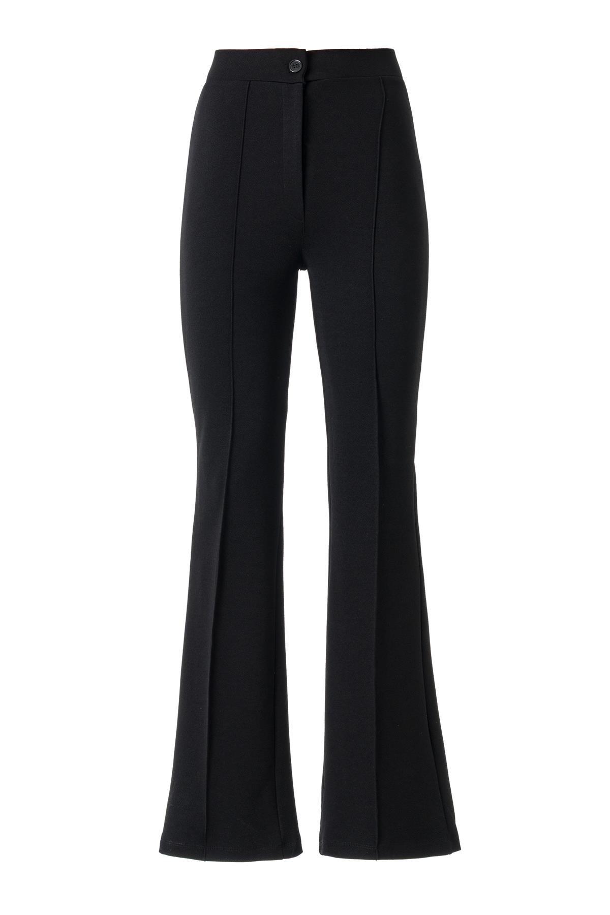 Siyah Yüksek Bel Likralı Pantolon