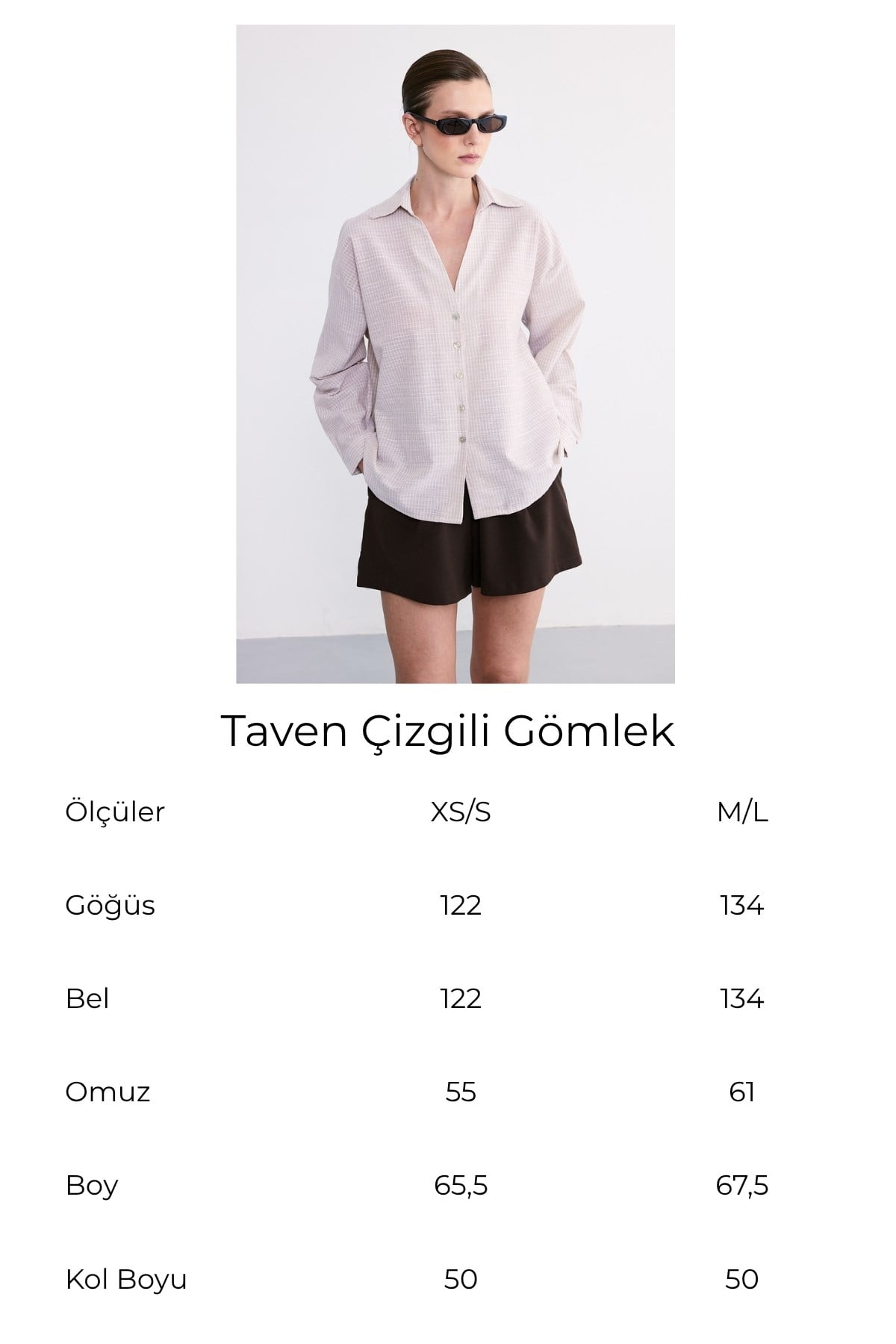 Taven Çizgili Gömlek Bej