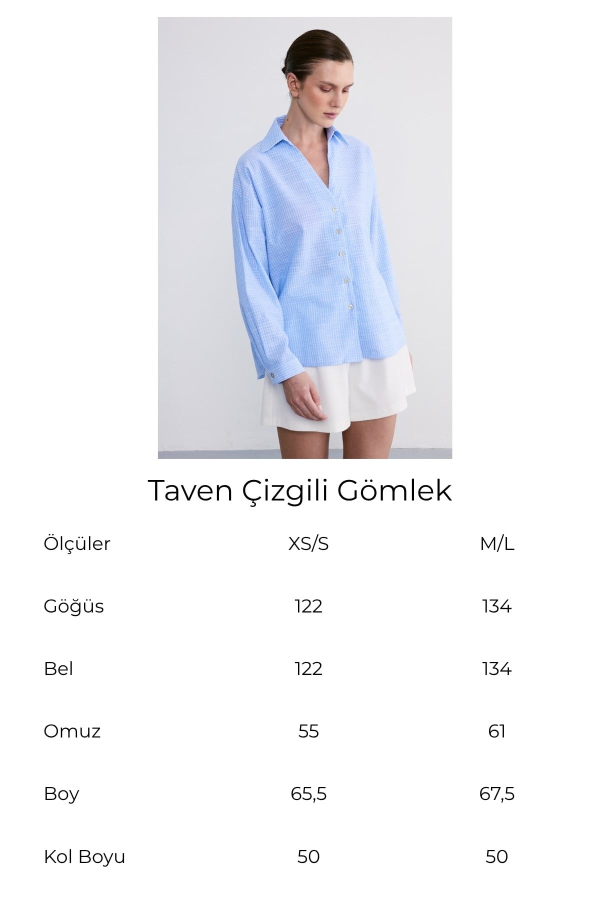 Taven Çizgili Gömlek Mavi