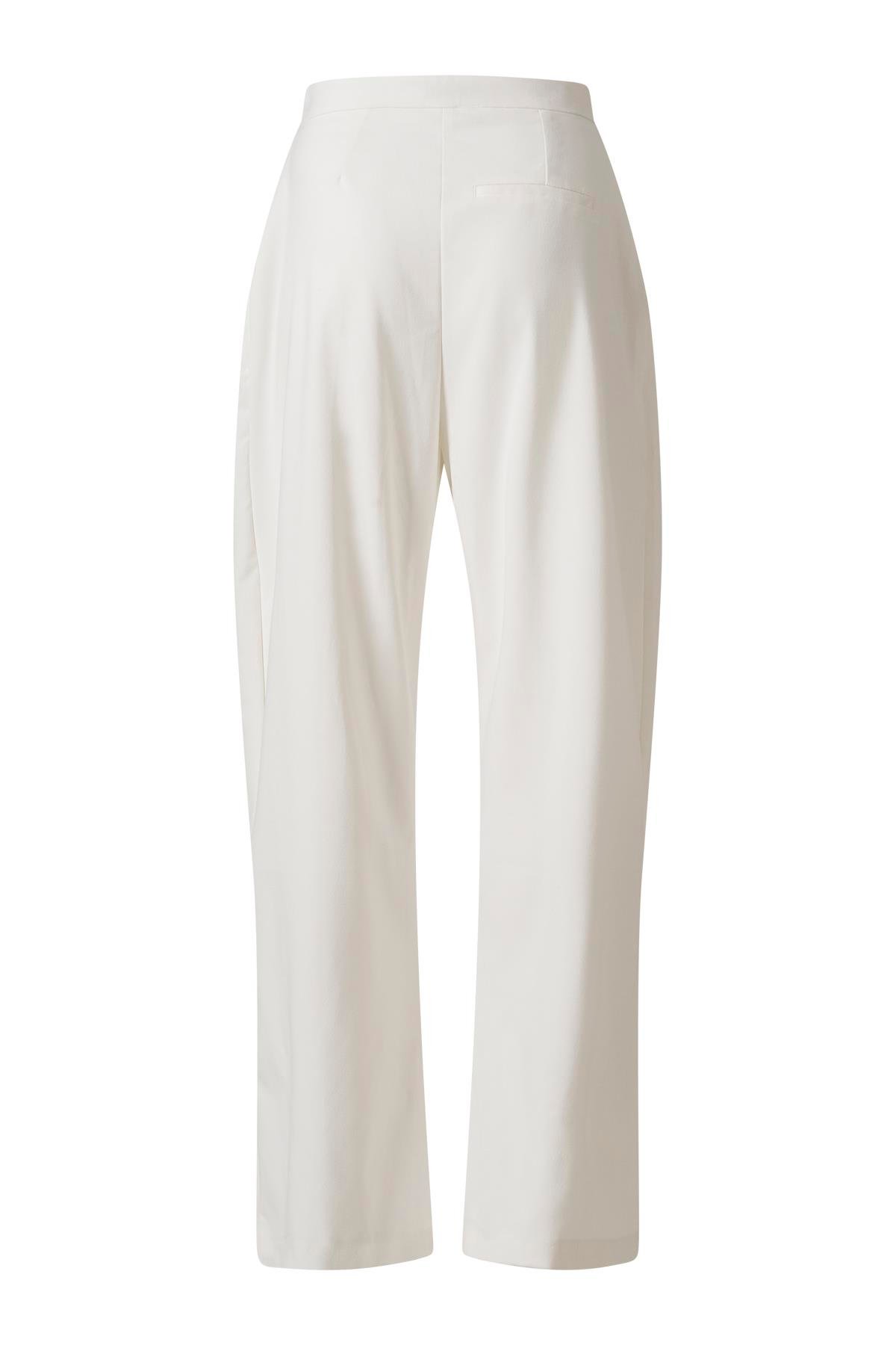 Yandan Bağlamalı Palazzo Pantolon Beyaz
