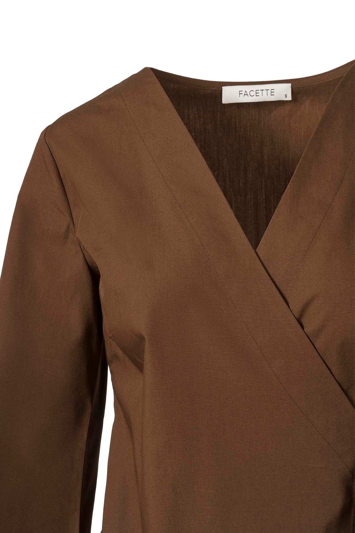 Yandan Bağlamalı Poplin Gömlek Acı Kahve