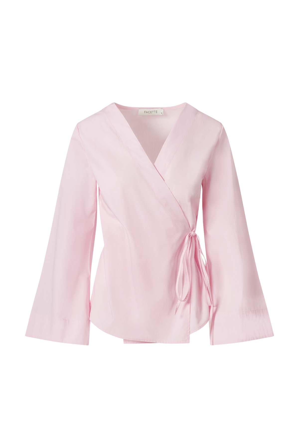 Yandan Bağlamalı Poplin Gömlek Açık Pembe