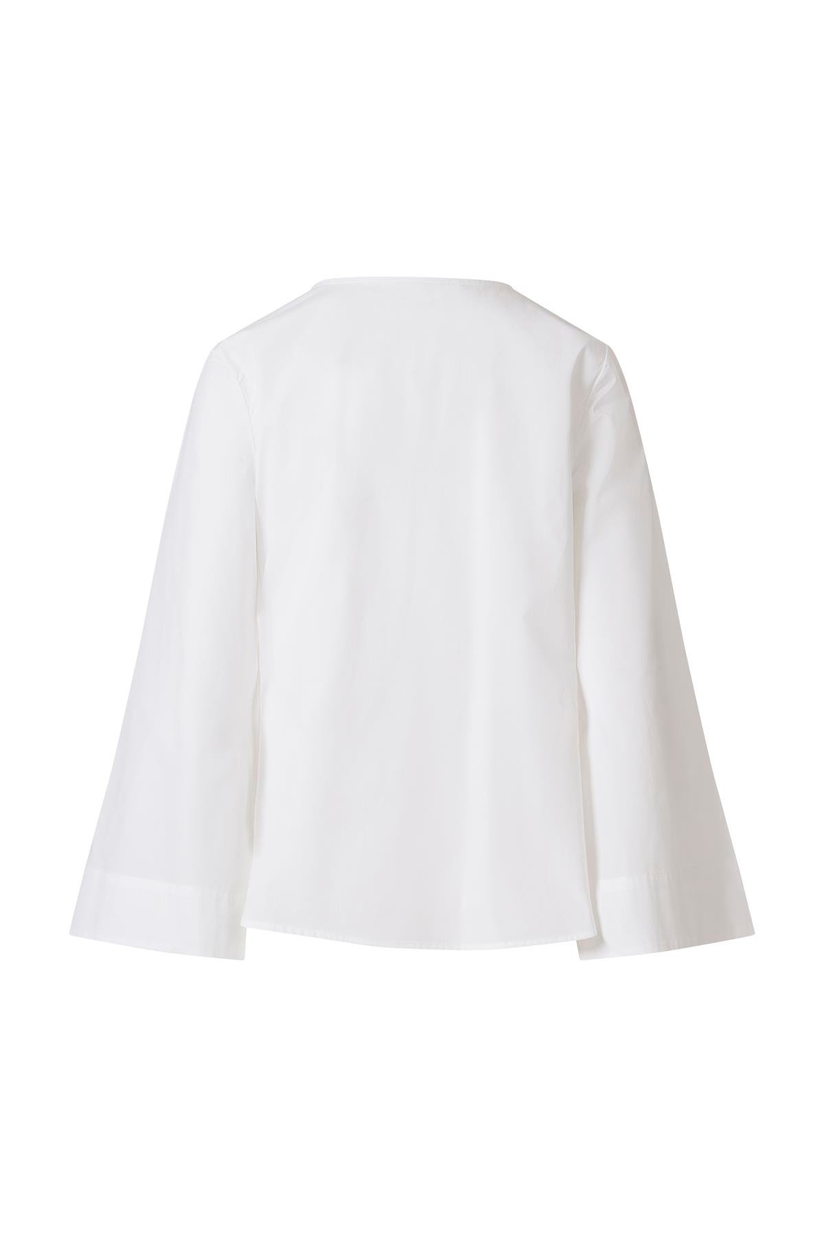 Yandan Bağlamalı Poplin Gömlek Beyaz