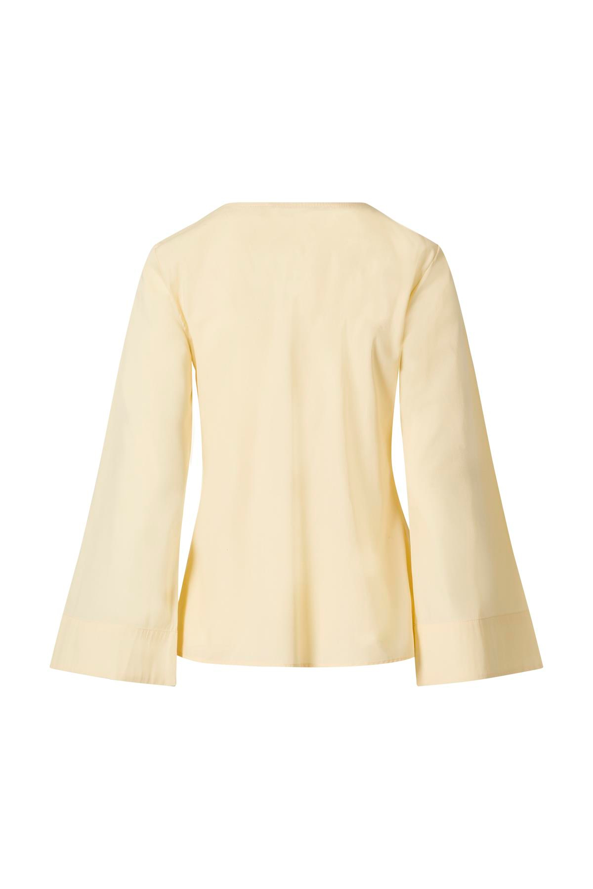 Yandan Bağlamalı Poplin Gömlek Sarı