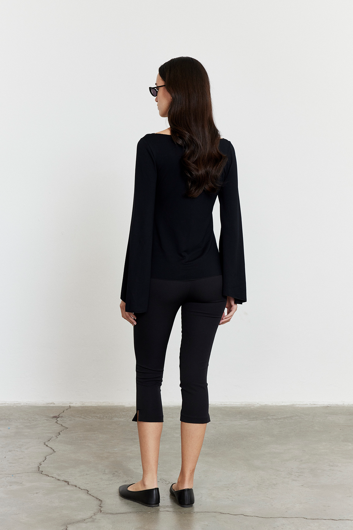 Yarasa Kol Kayık Yaka Bluz Siyah