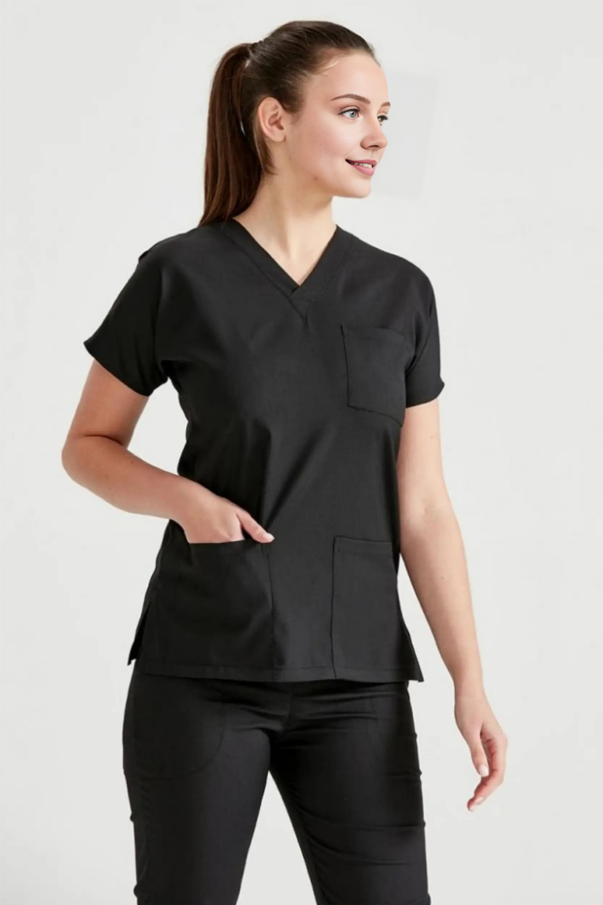 Mert Giyim İş ElbiseleriSiyah Likralı Medikal Doktor Hemşire Unisex Scrubs Yaka Forma TakımLikralı Scrubs Yaka TakımSiyah Likralı Medikal Doktor Hemşire Unisex Scrubs Yaka Forma Takım | Mert Giyim İş Elbiseleri