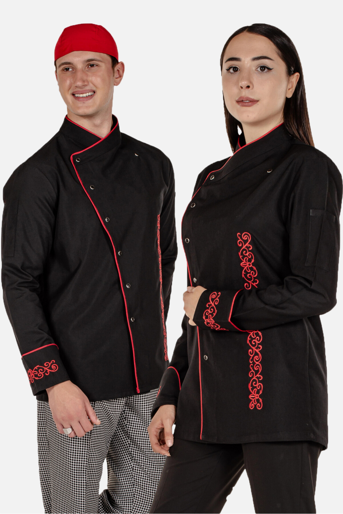 Mert Giyim İş ElbiseleriSiyah Unisex Nakış Desenli Ve Biyeli Aşçı Mutfak Şef CeketiAşçı CeketiSiyah Unisex Nakış Desenli Ve Biyeli Aşçı Mutfak Şef Ceketi | Mert Giyim İş Elbiseleri