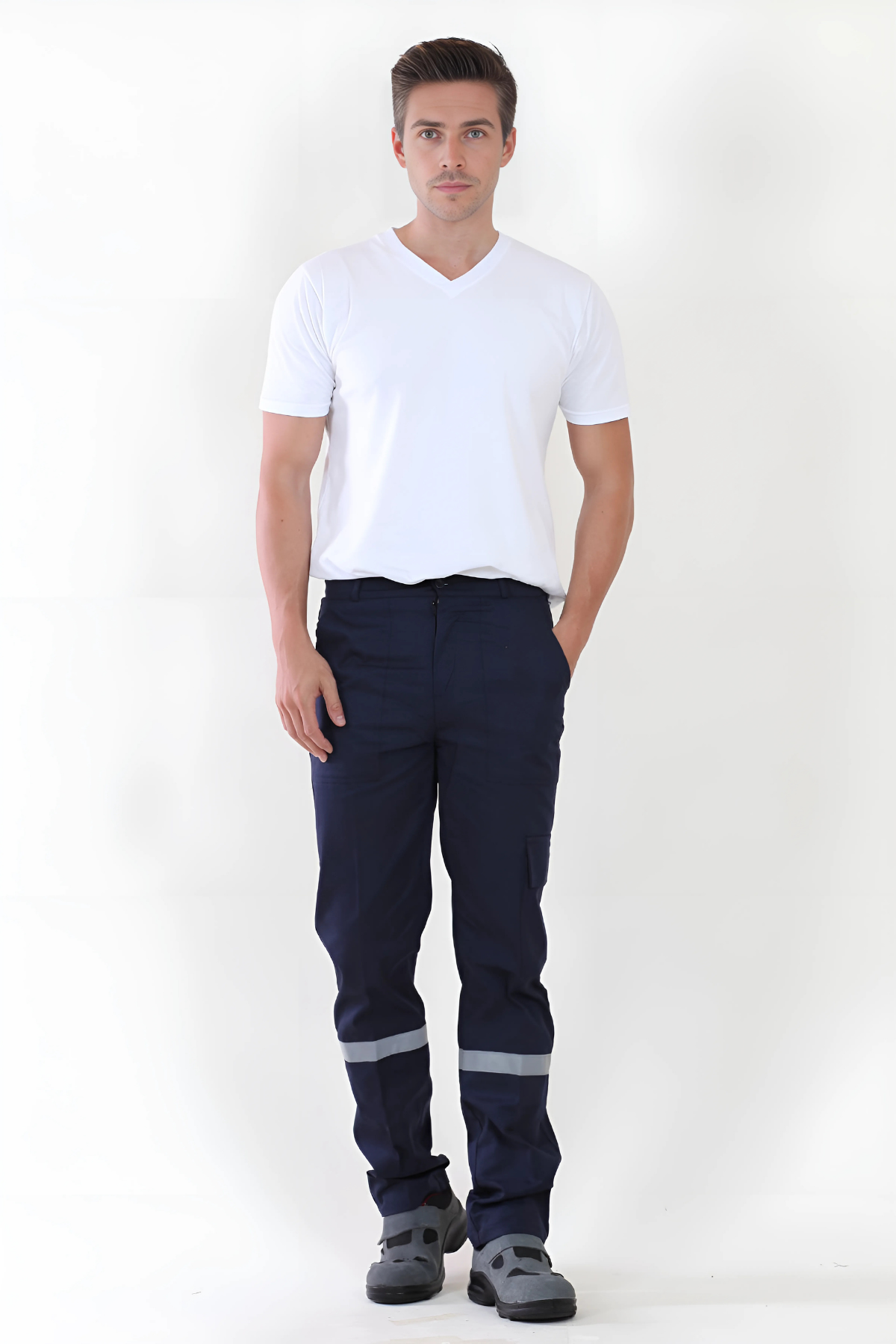 Mert GiyimLacivert Kargo Cepli Pamuklu Ve Reflektör Şeritli Erkek İş Pantolonuİş PantolonuLacivert Kargo Cepli Pamuklu Ve Reflektör Şeritli Erkek İş Pantolonu | Mert Giyim İş Elbiseleri
