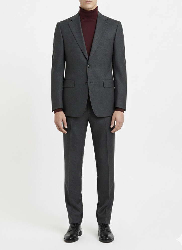 Erkek Slim Fit Antrasit Renk Takım Elbise