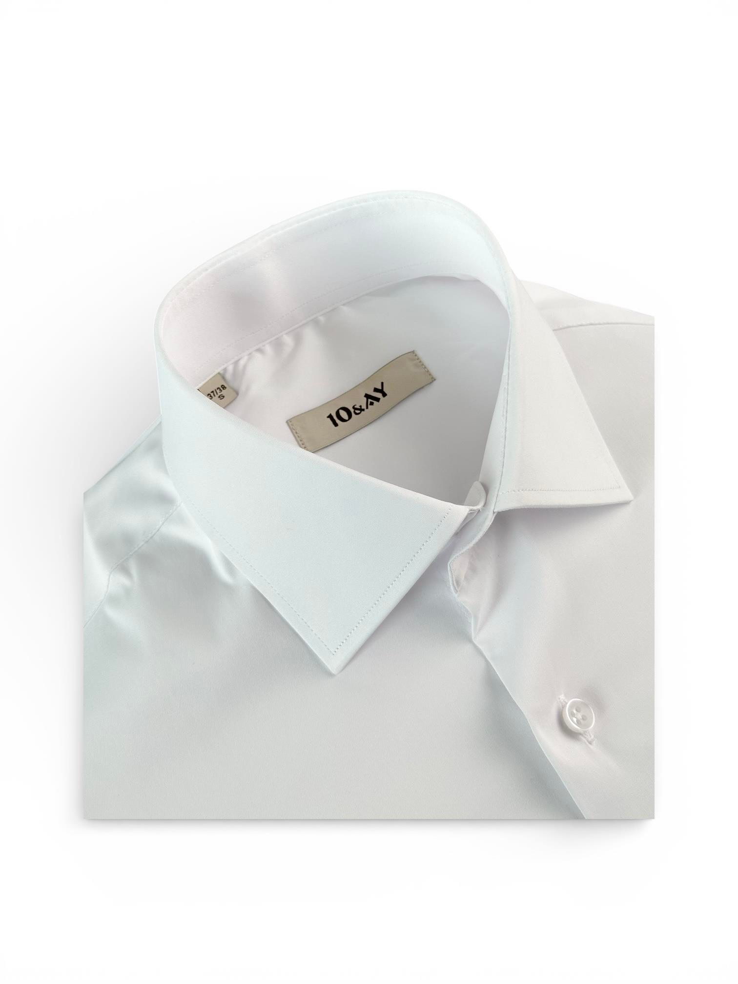 Erkek Slim Fit Beyaz Renk Klasik Gömlek