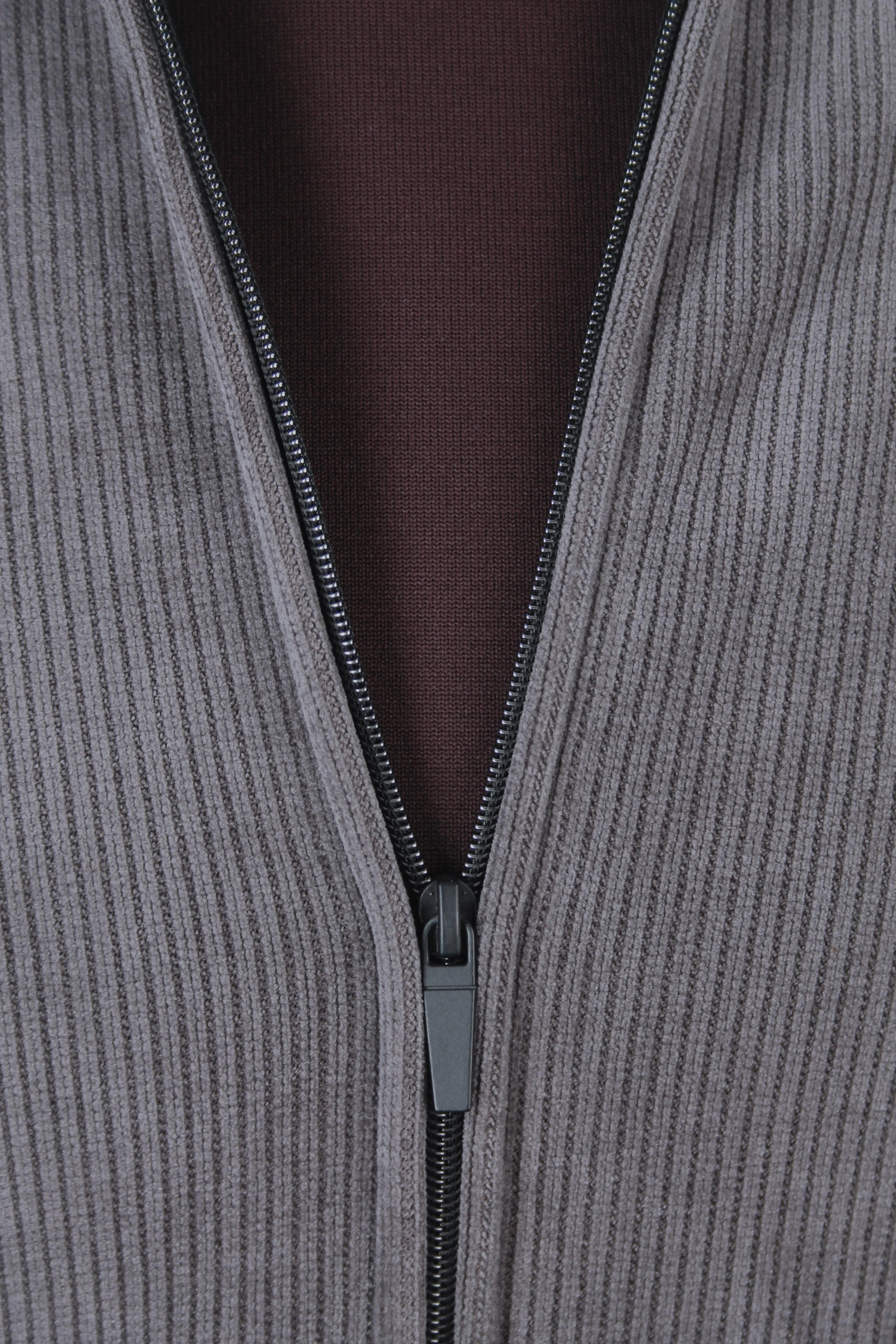 Erkek Slim Fit Gri Renk Polar Mont