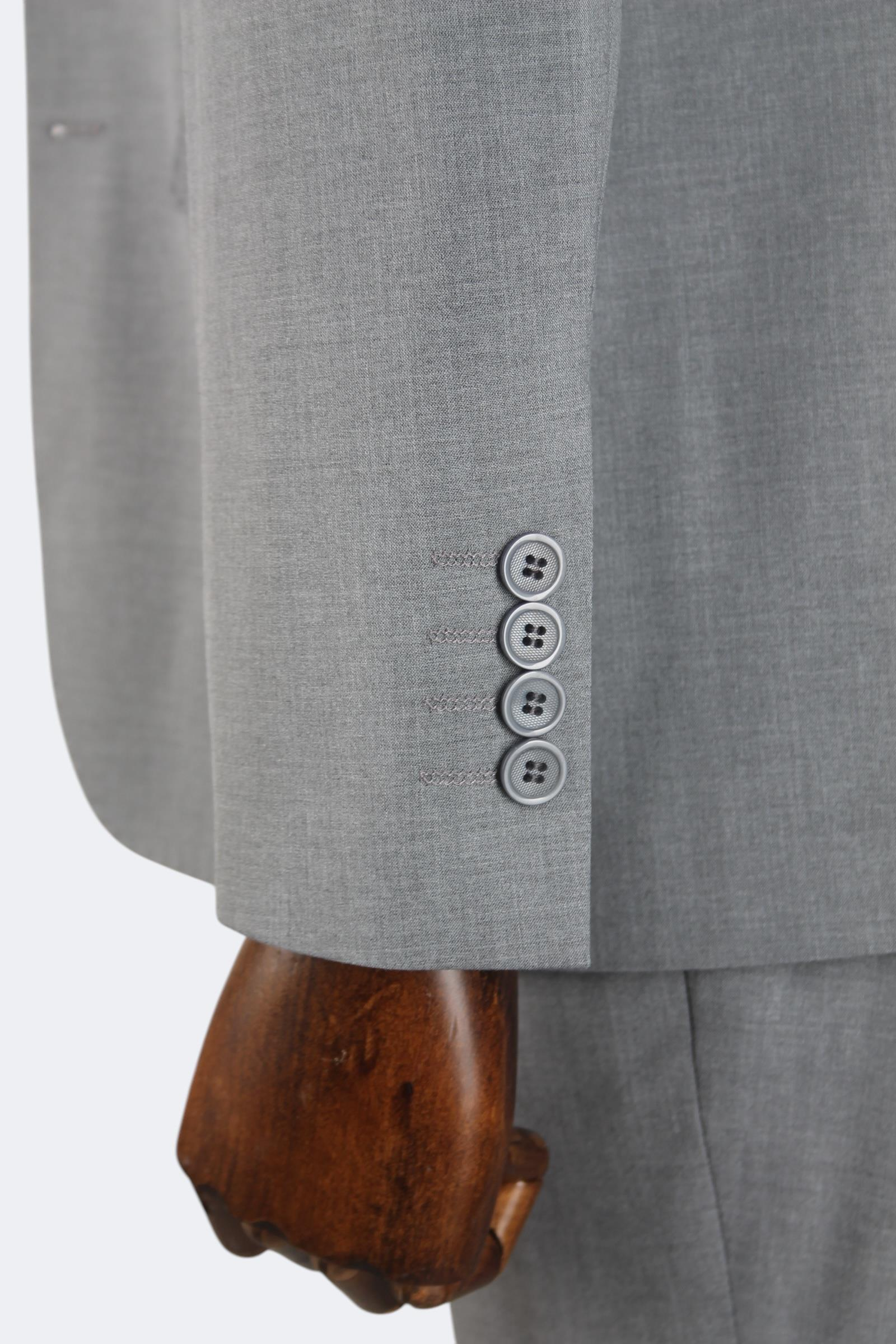Erkek Slim Fit Gri Renk Yelekli Takım Elbise