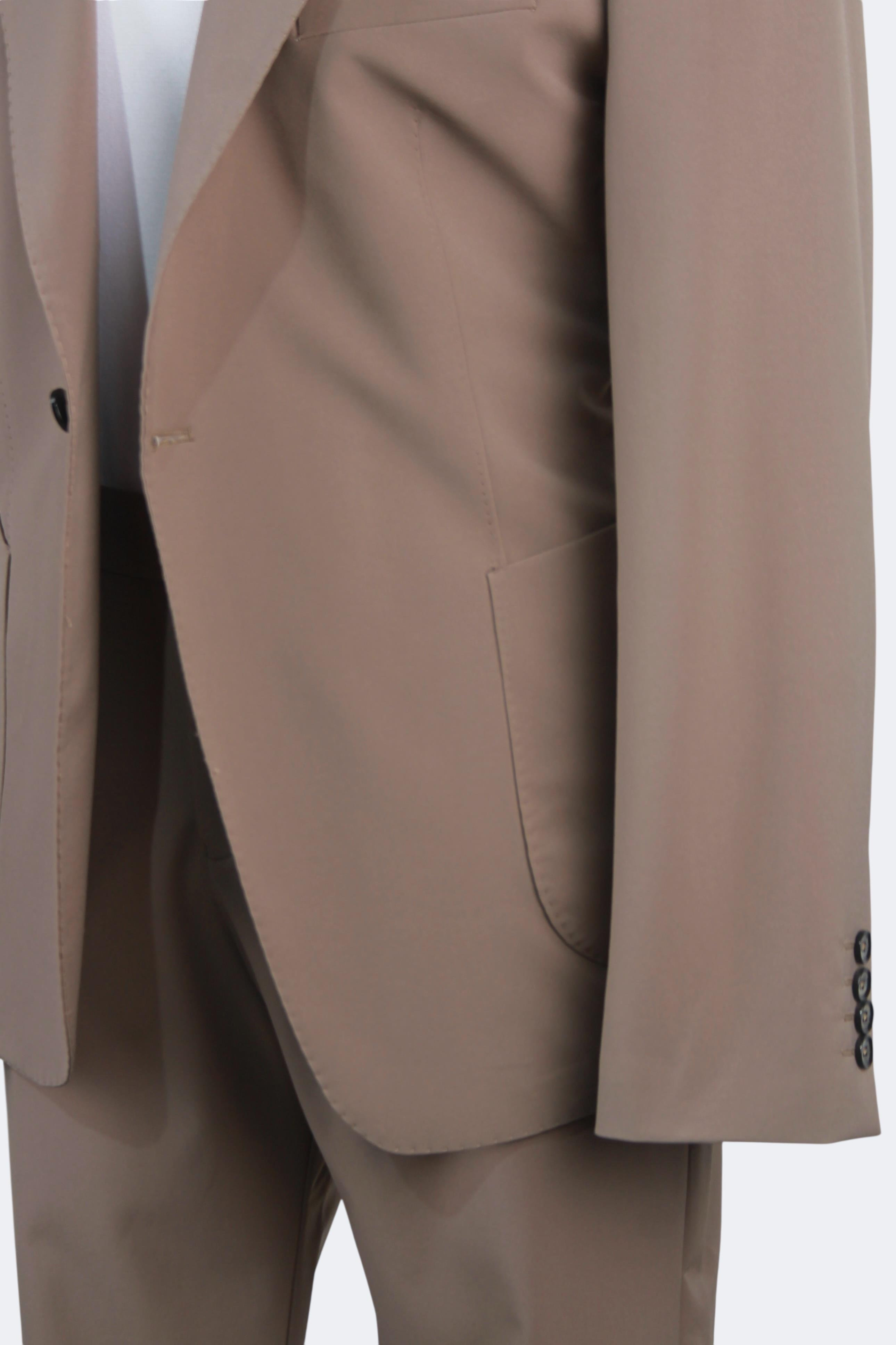 Erkek Slim Fit Kahverengi Spor Takım Elbise
