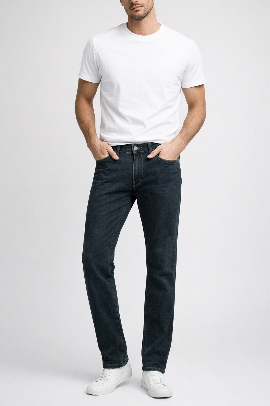 Erkek Slim Fit Koyu Yeşil Renk Jean Pantolon