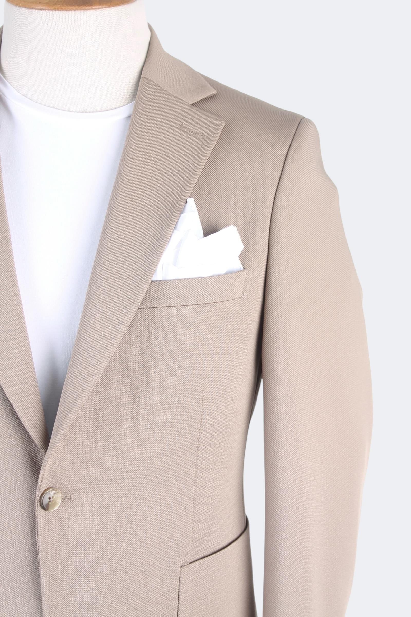 Erkek Slim Fit Krem Renk İpli Spor Takım Elbise