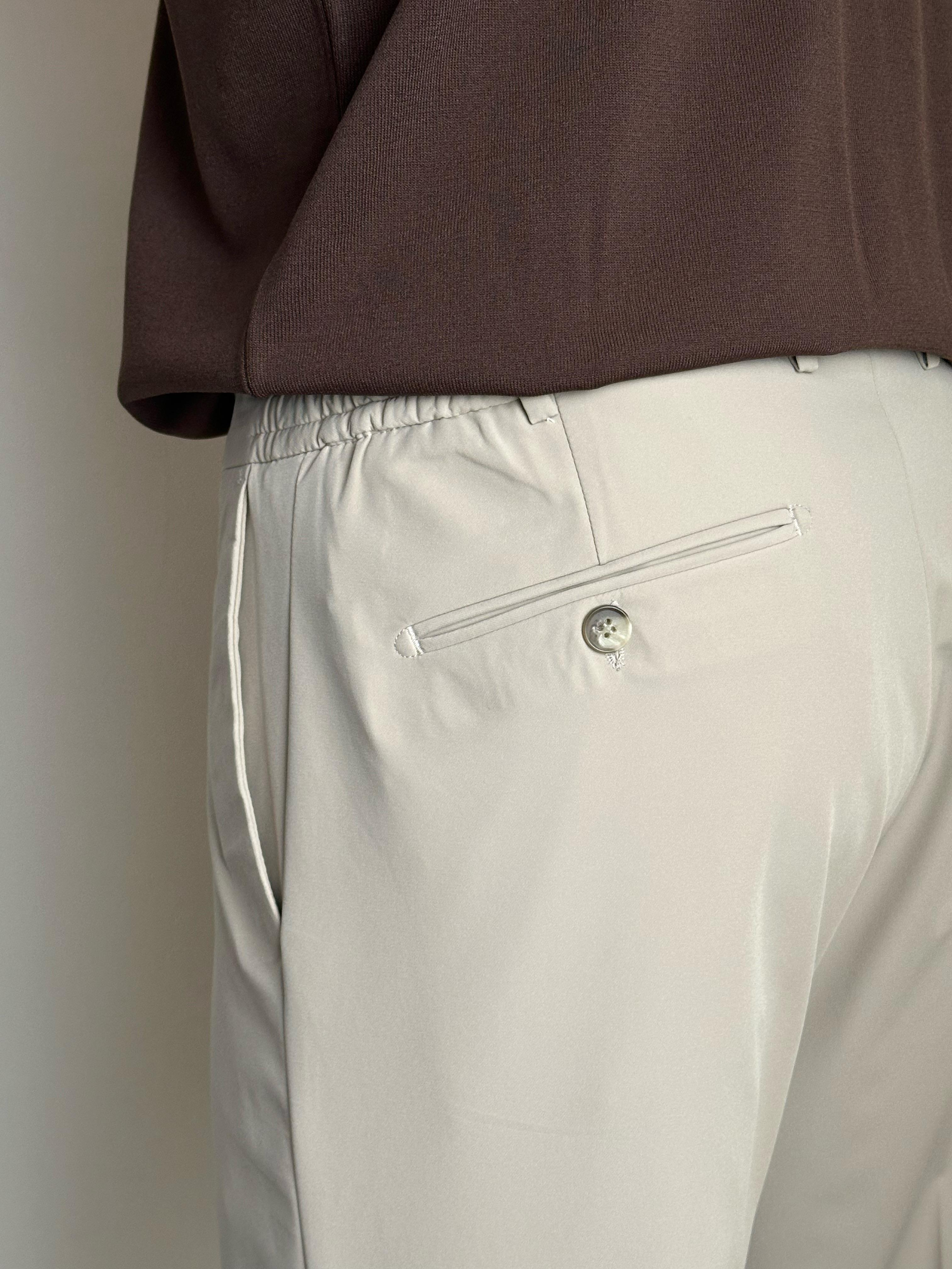 Erkek Slim Fit Krem Renk Polyamide Kumaş Jogger Pantolon