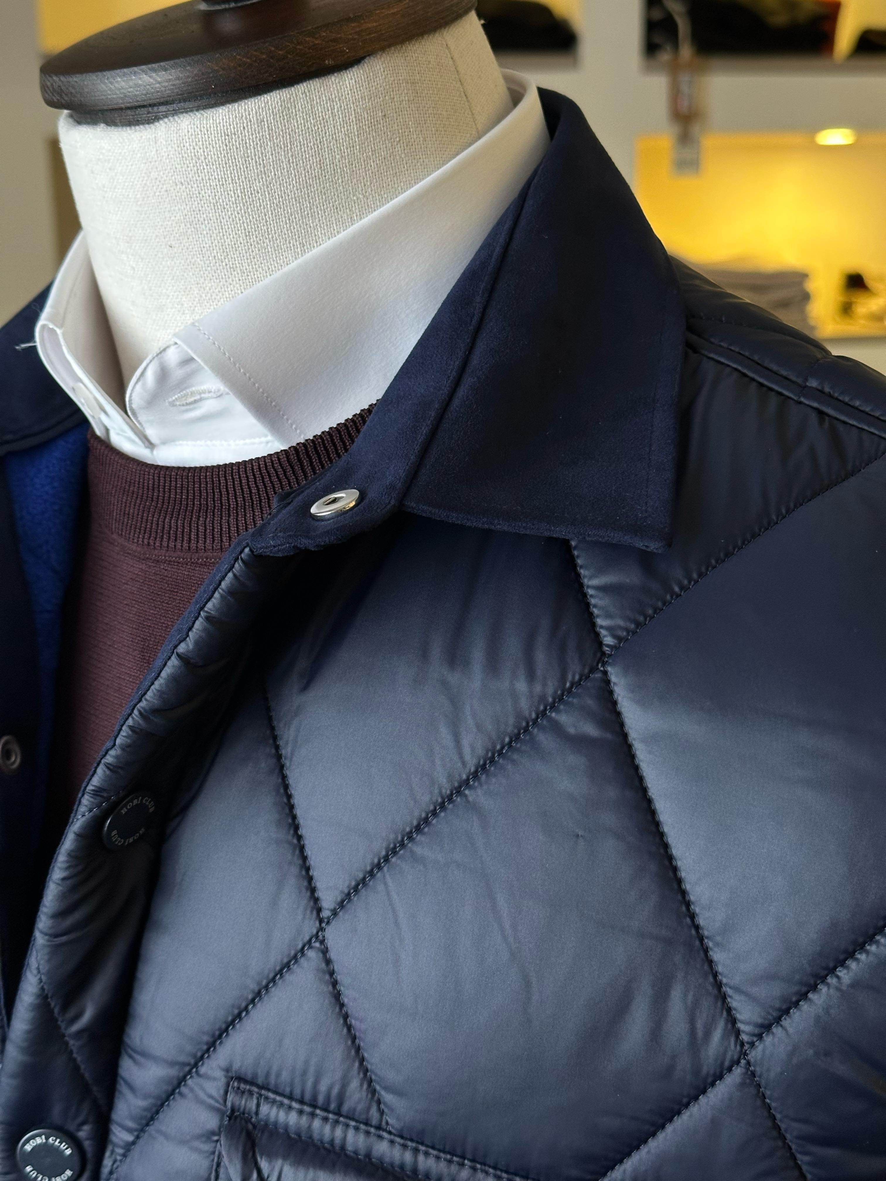 Erkek Slim Fit Lacivert Renk Kapitone Mont