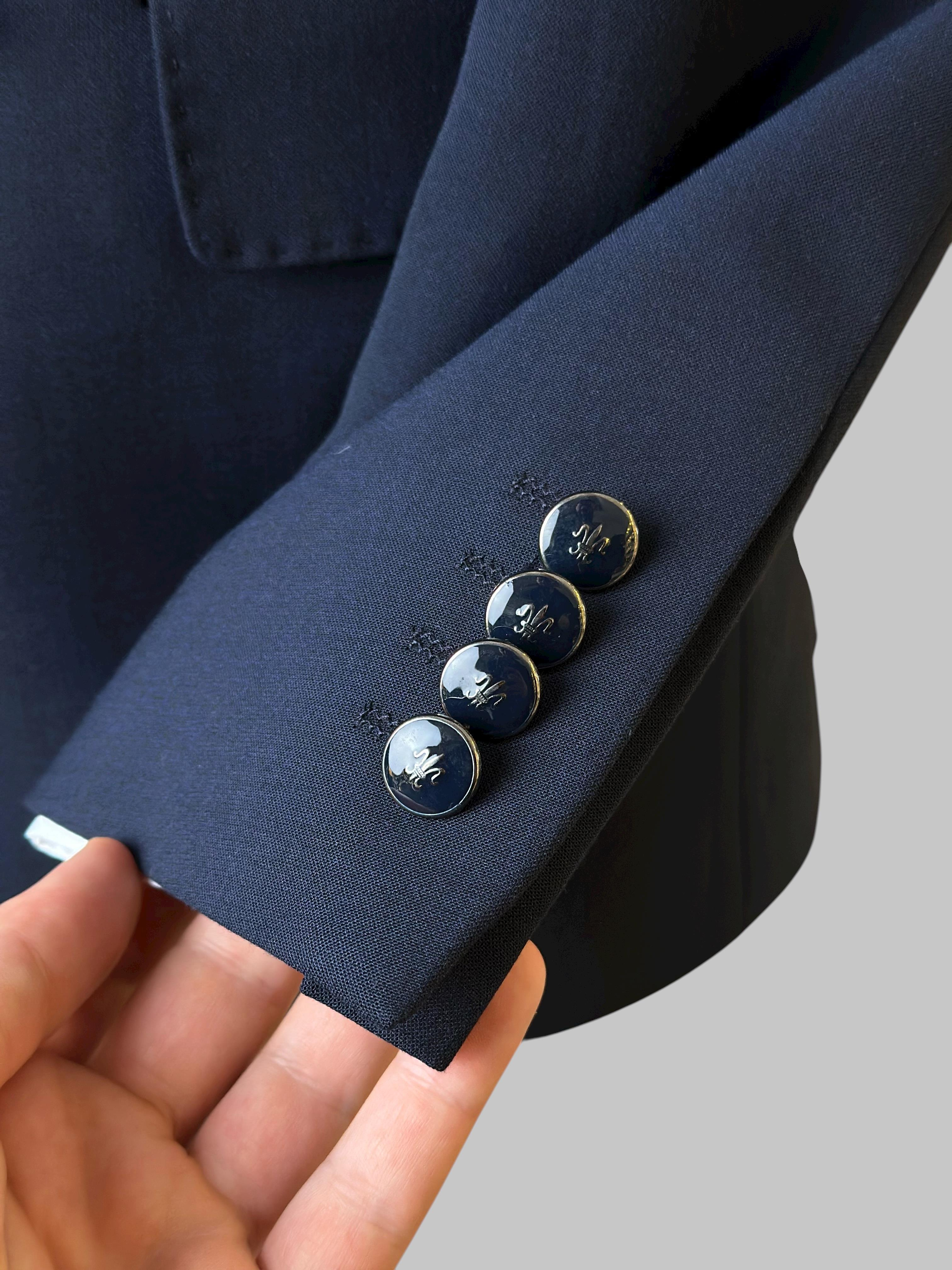 Erkek Slim Fit Lacivert Renk Kruvaze Tek Ceket