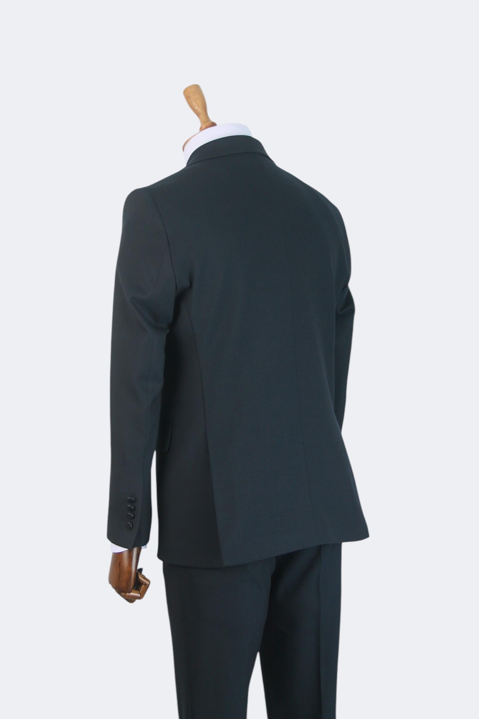 Erkek Slim Fit Lacivert Renk Kruvaze Takım Elbise