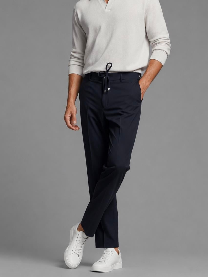 Erkek Slim Fit Lacivert Renk Polyamide Jogger Pantolon