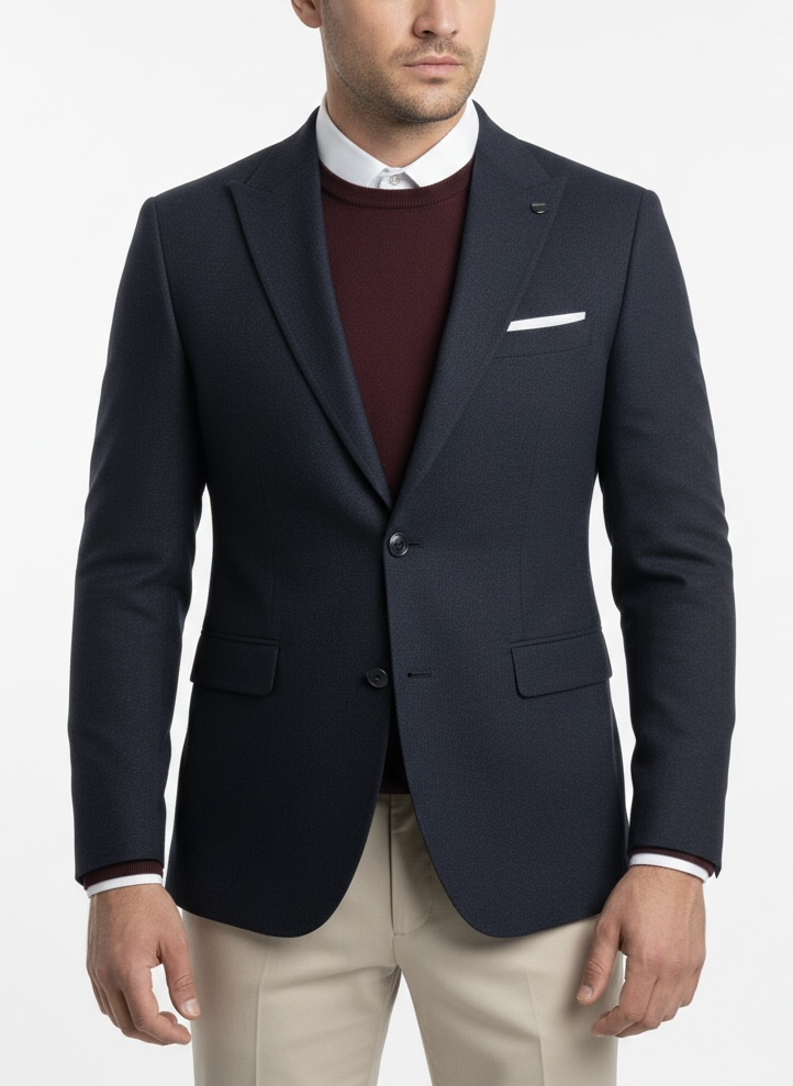 Erkek Slim Fit Lacivert Renk Tek Ceket