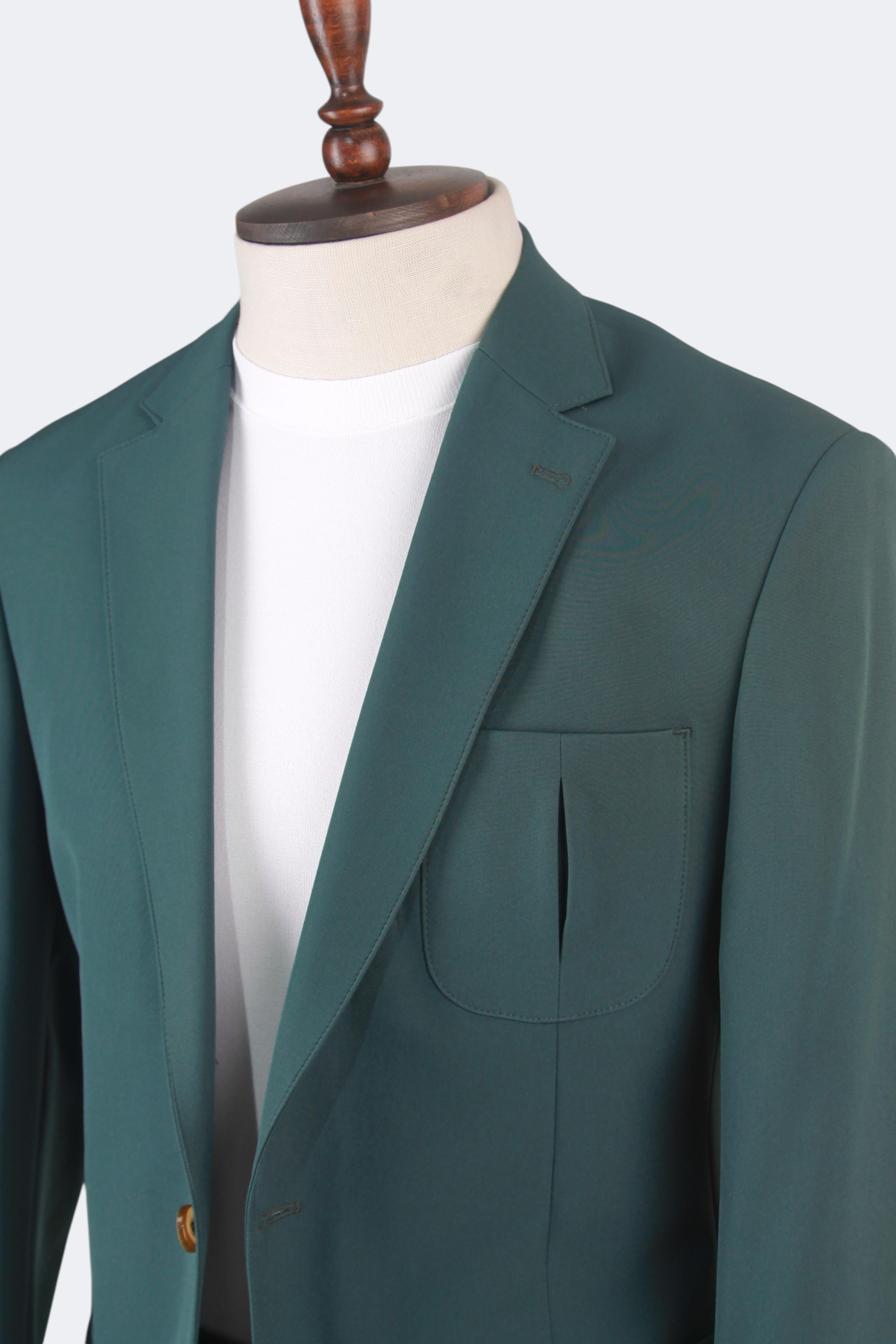 Erkek Slim Fit Petrol Yeşil Renk Takım Elbise