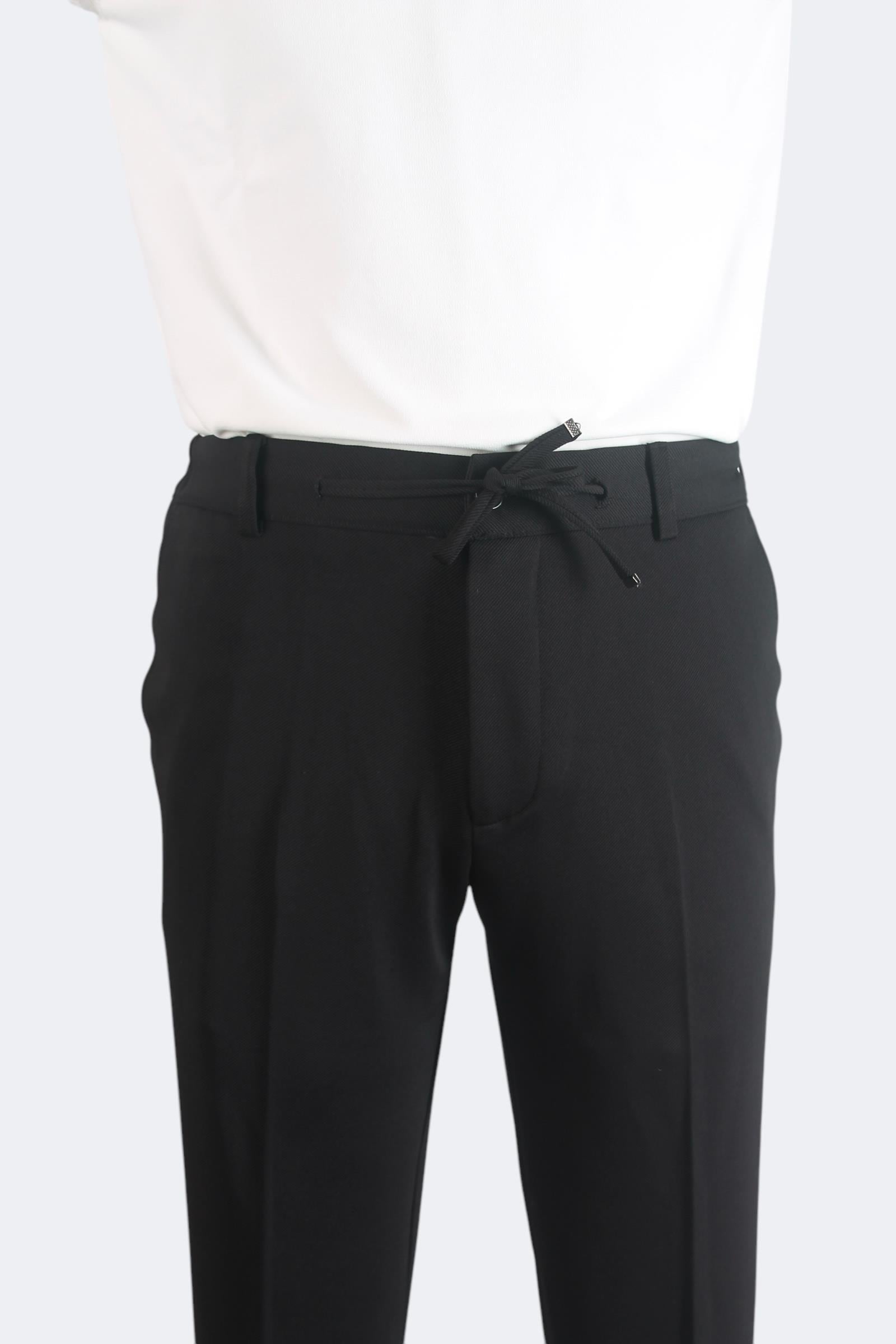 Erkek Slim Fit Siyah Renk İpli Spor Takım Elbise