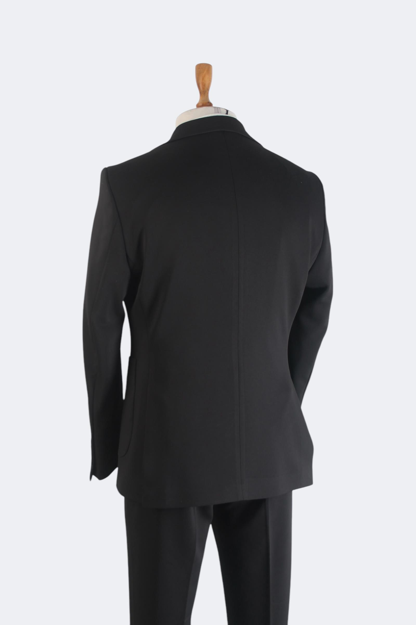 Erkek Slim Fit Siyah Renk İpli Spor Takım Elbise